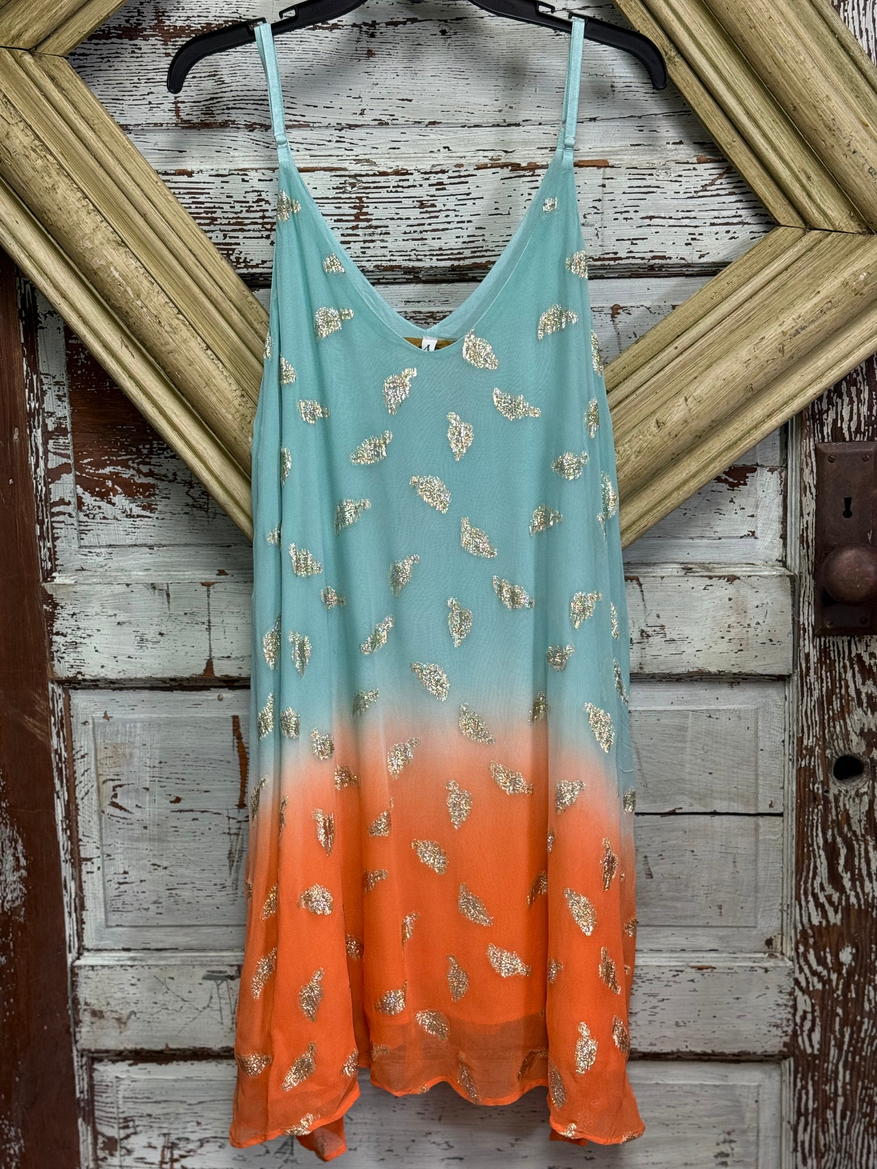 A rare bird turq oranges dip diy dress