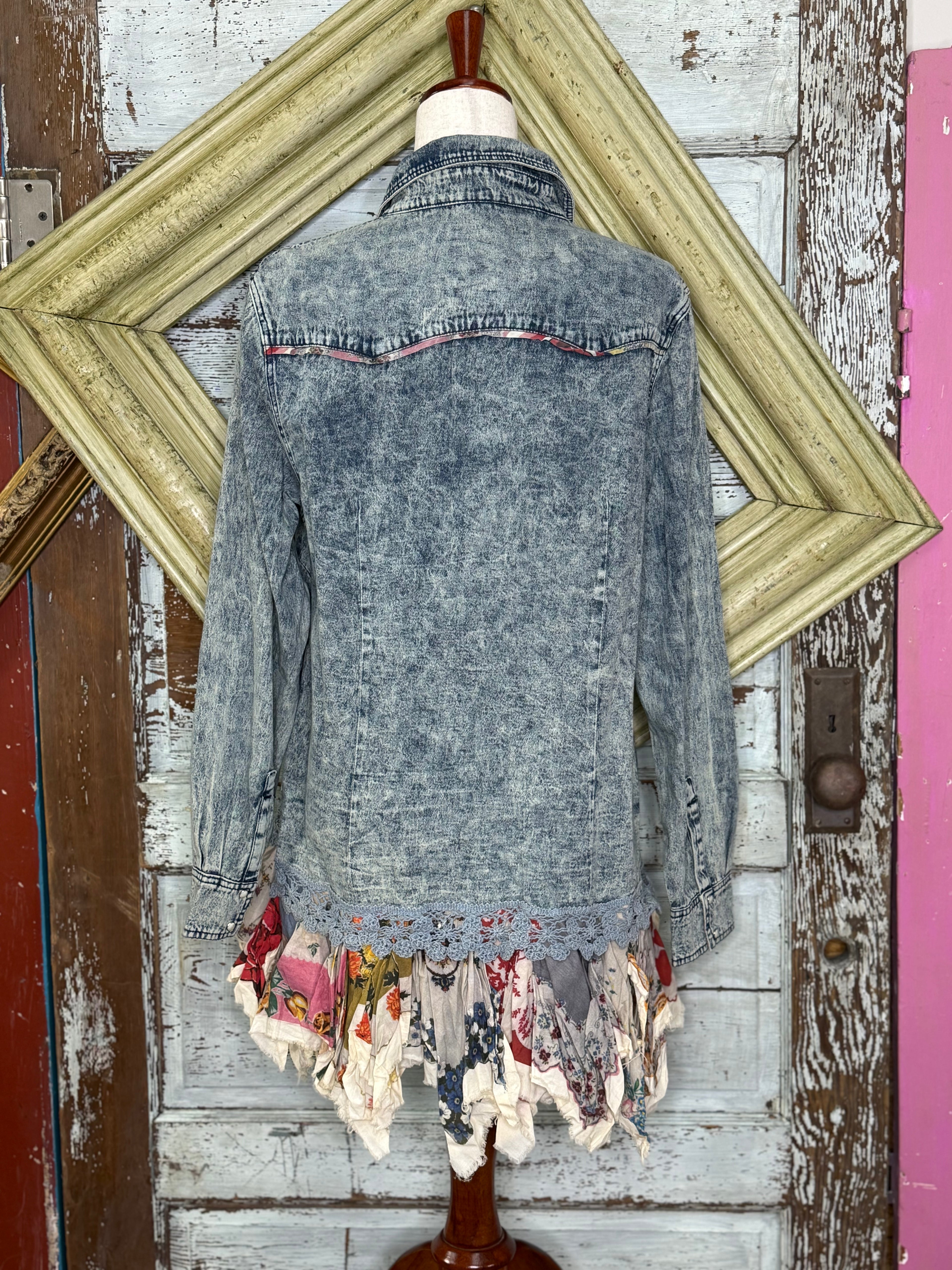 A Rare Bird Denim Hanky Snap Front Top