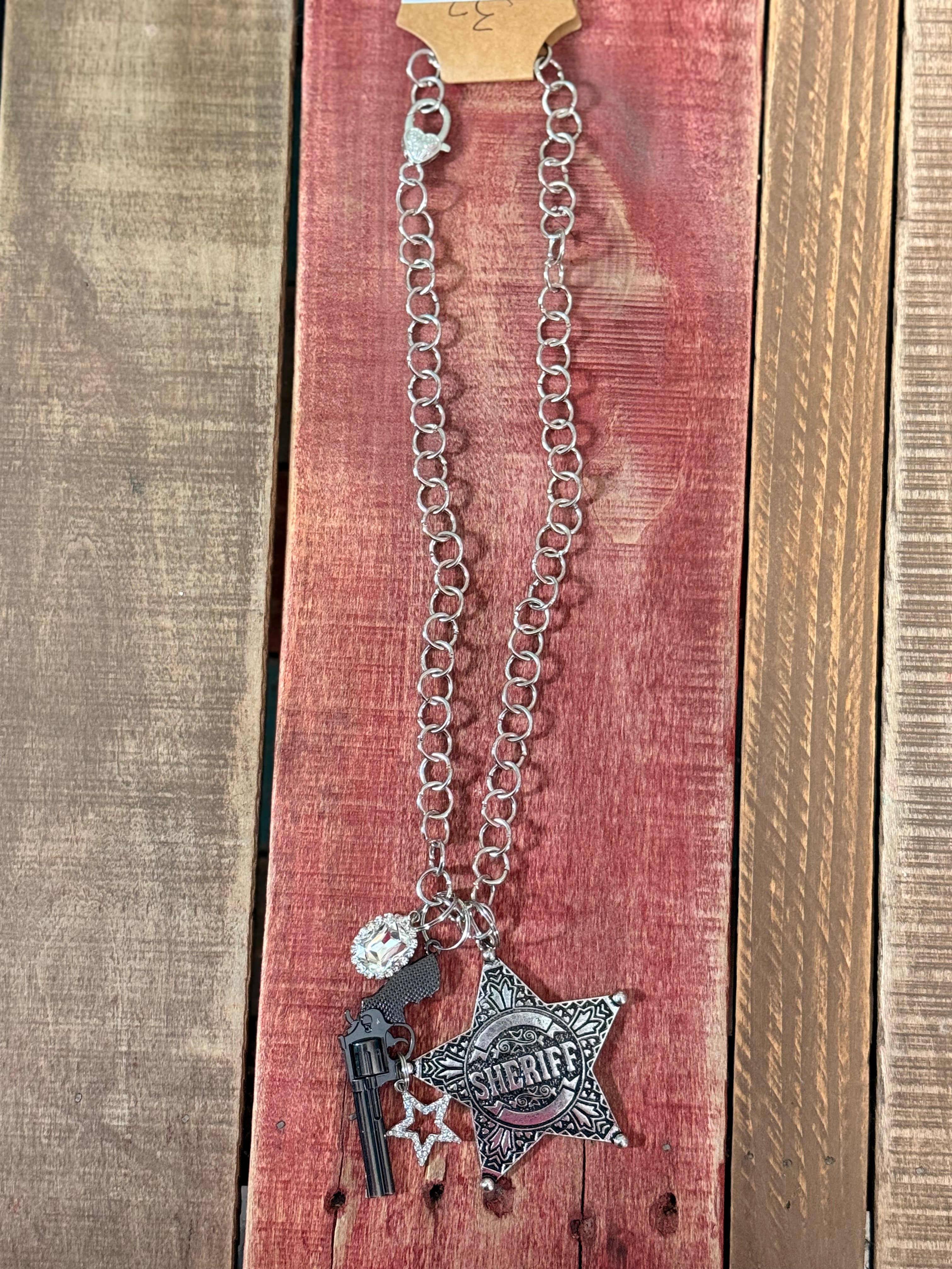 Sheriff Toy gun Necklace
