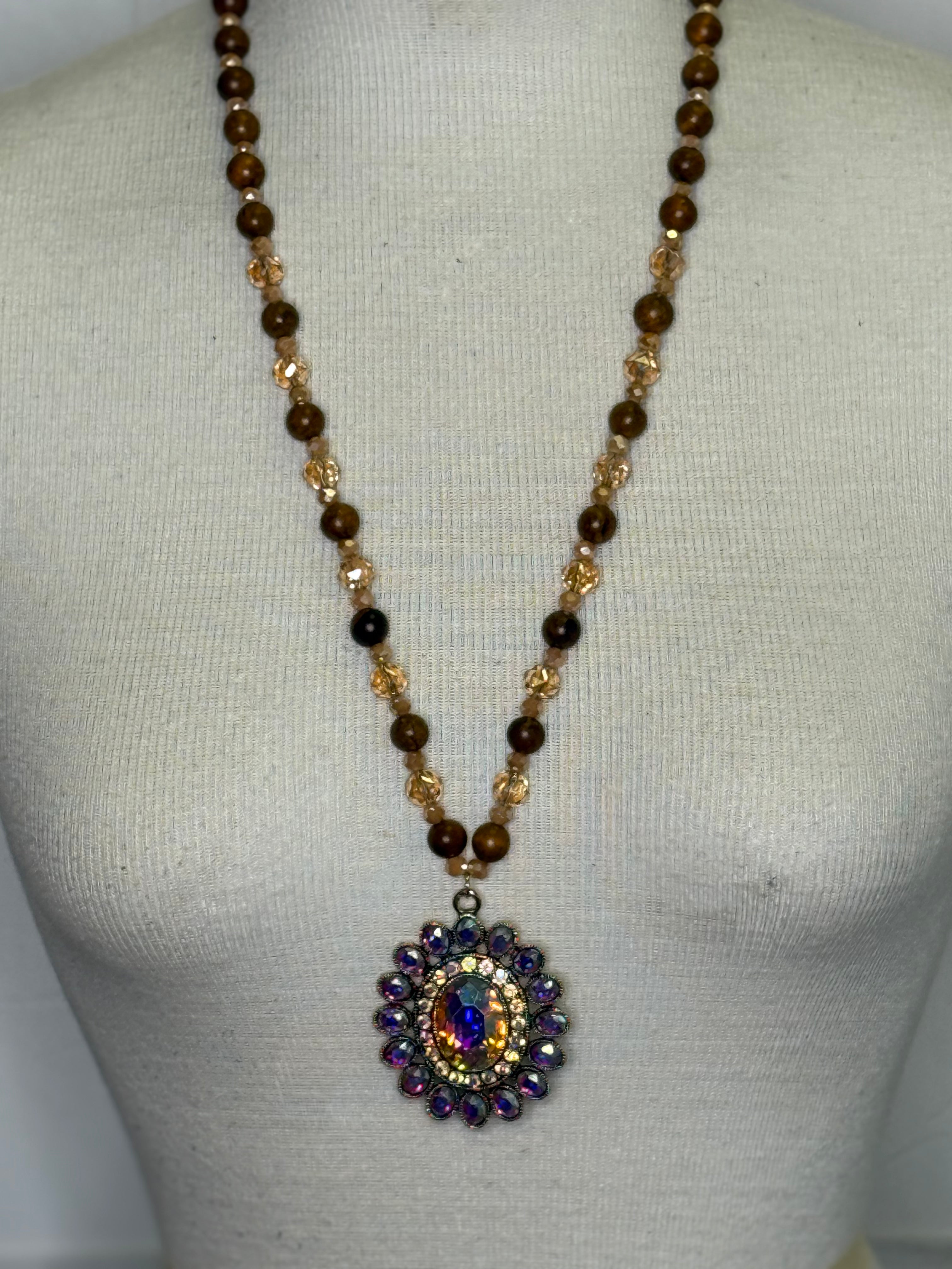 Emma Brown bead bling necklace