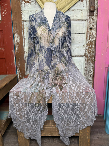 Origami  Long Cardigan Ruffled Duster