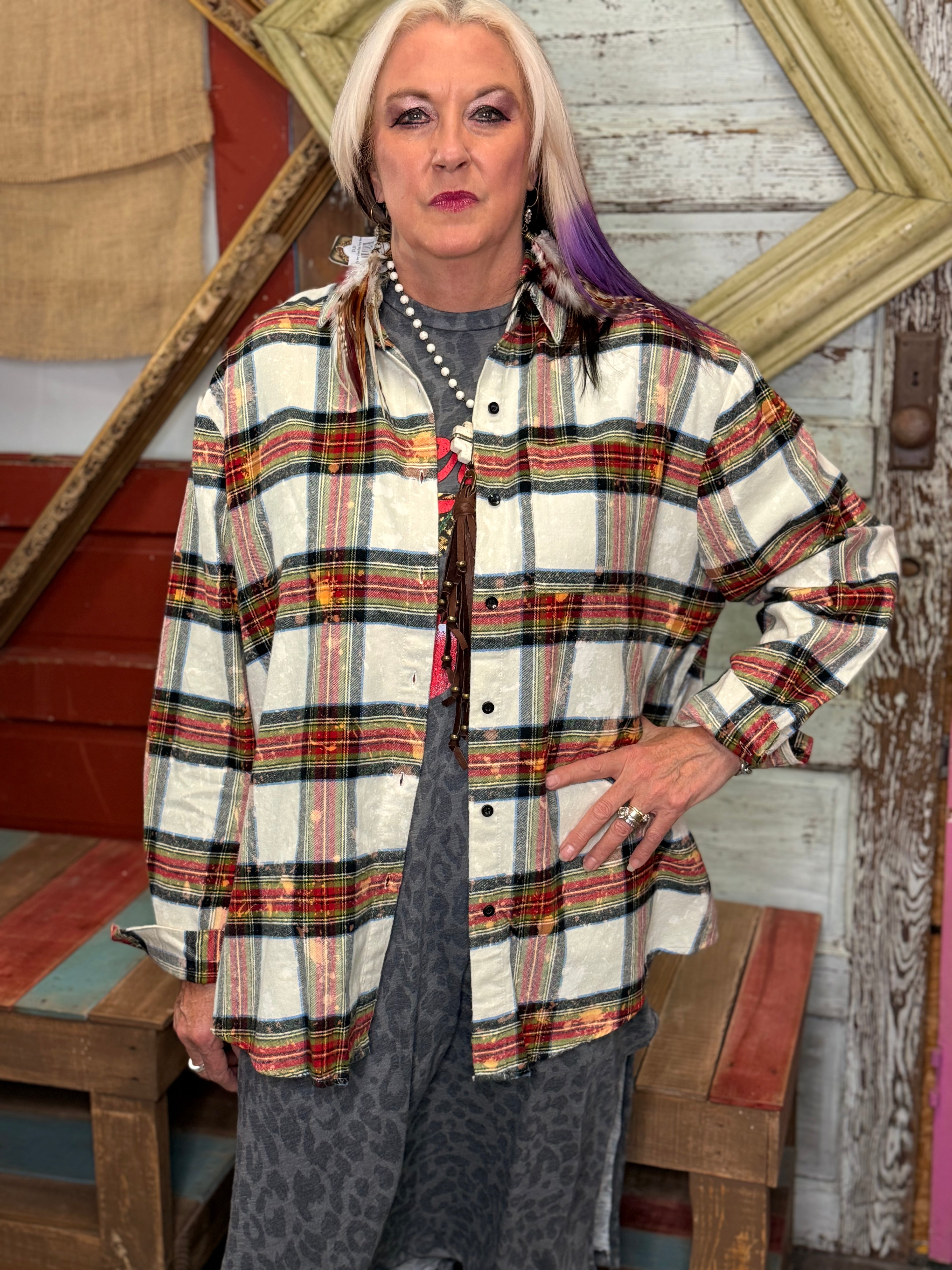 Jaded Gypsy Early Morning Flannel Top