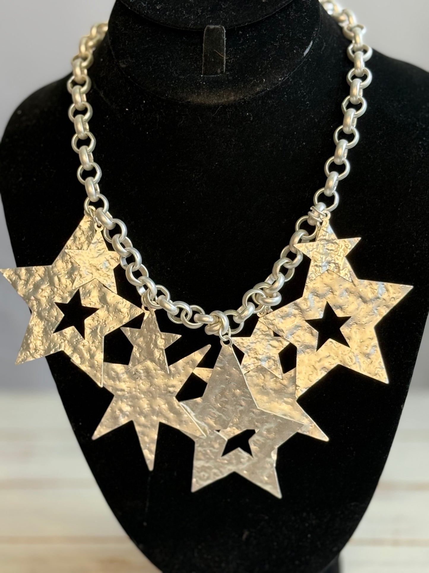 Silver Multi Star Necklace