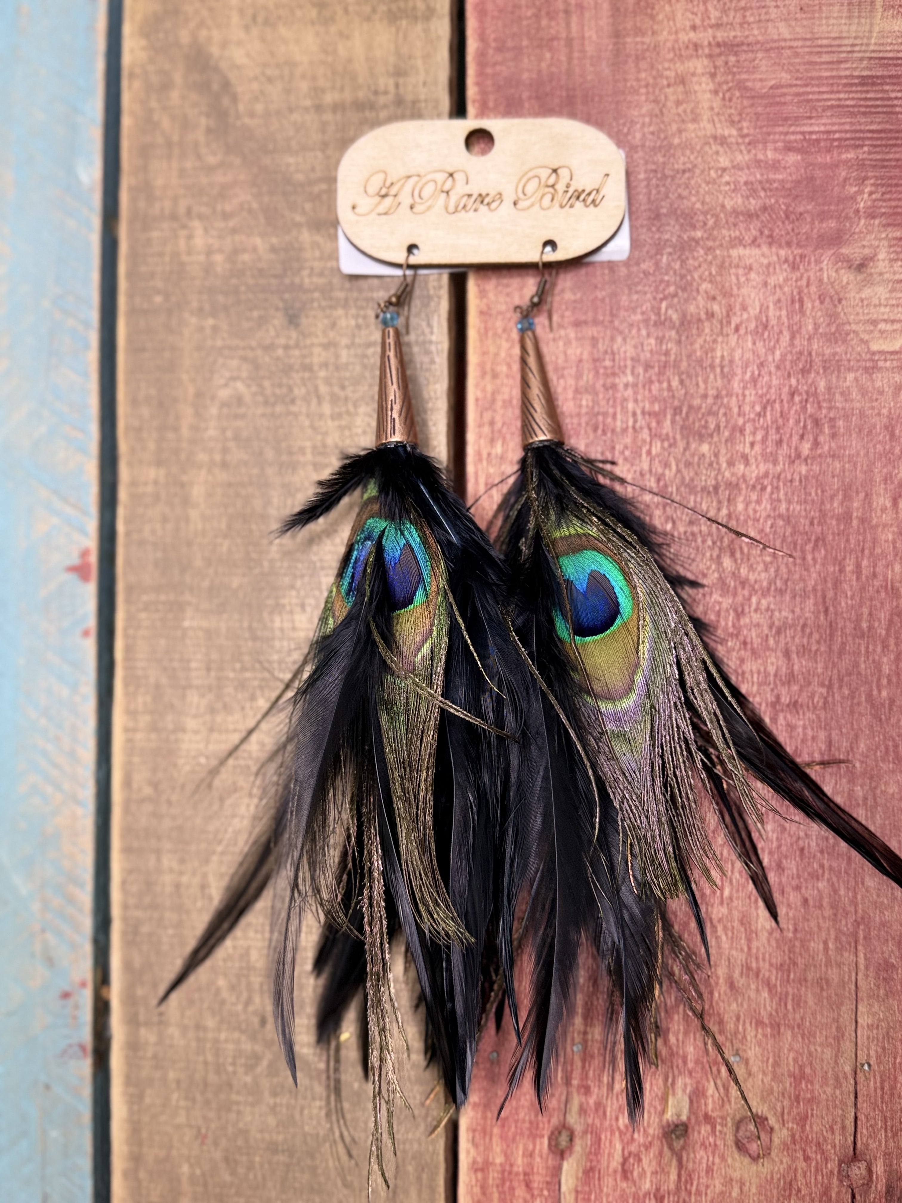 A Rare Bird Black Peacock Feather Ears