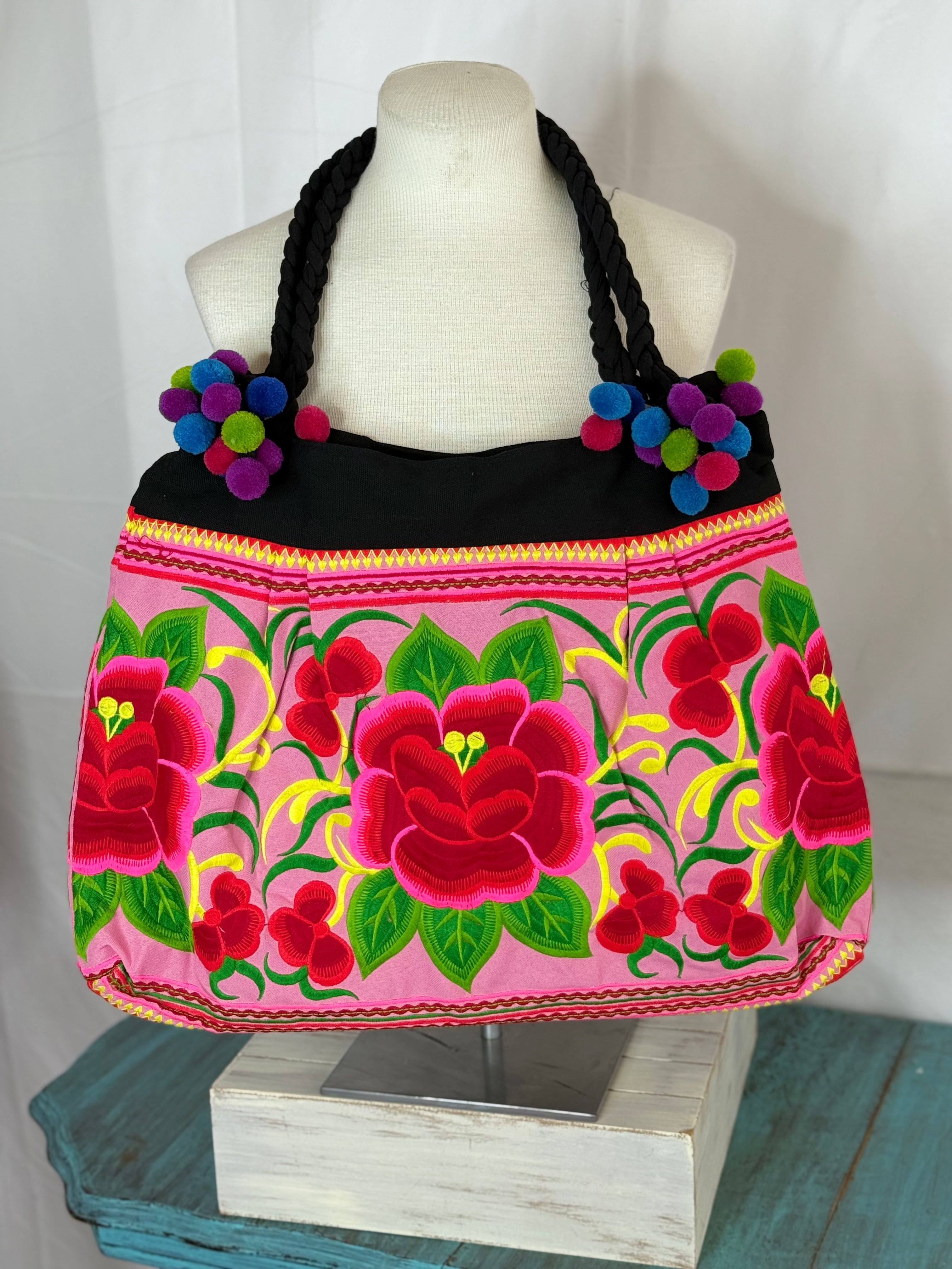 Multi color  embroidered purse