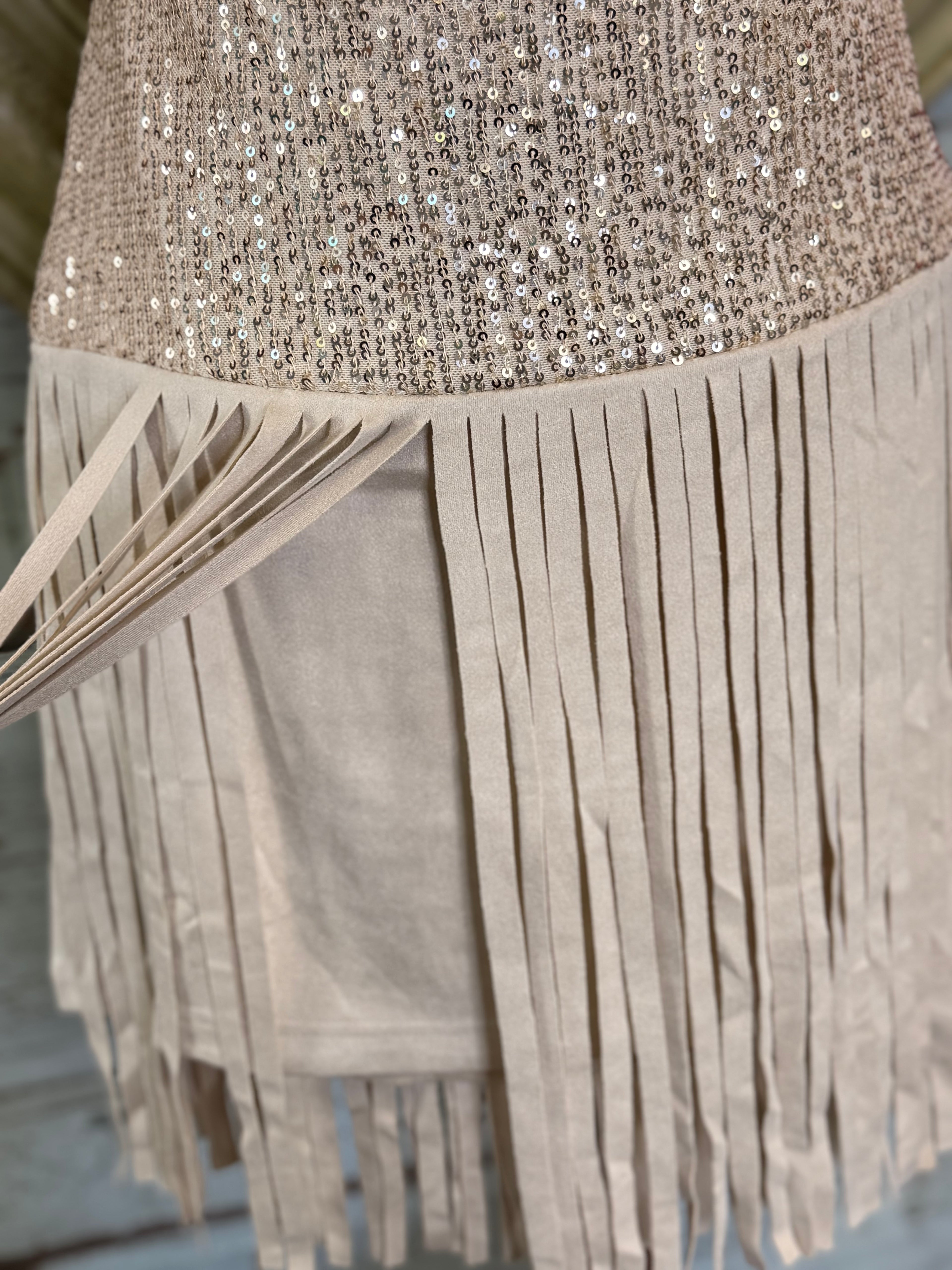 To the Way Sequin Fringe Skirt