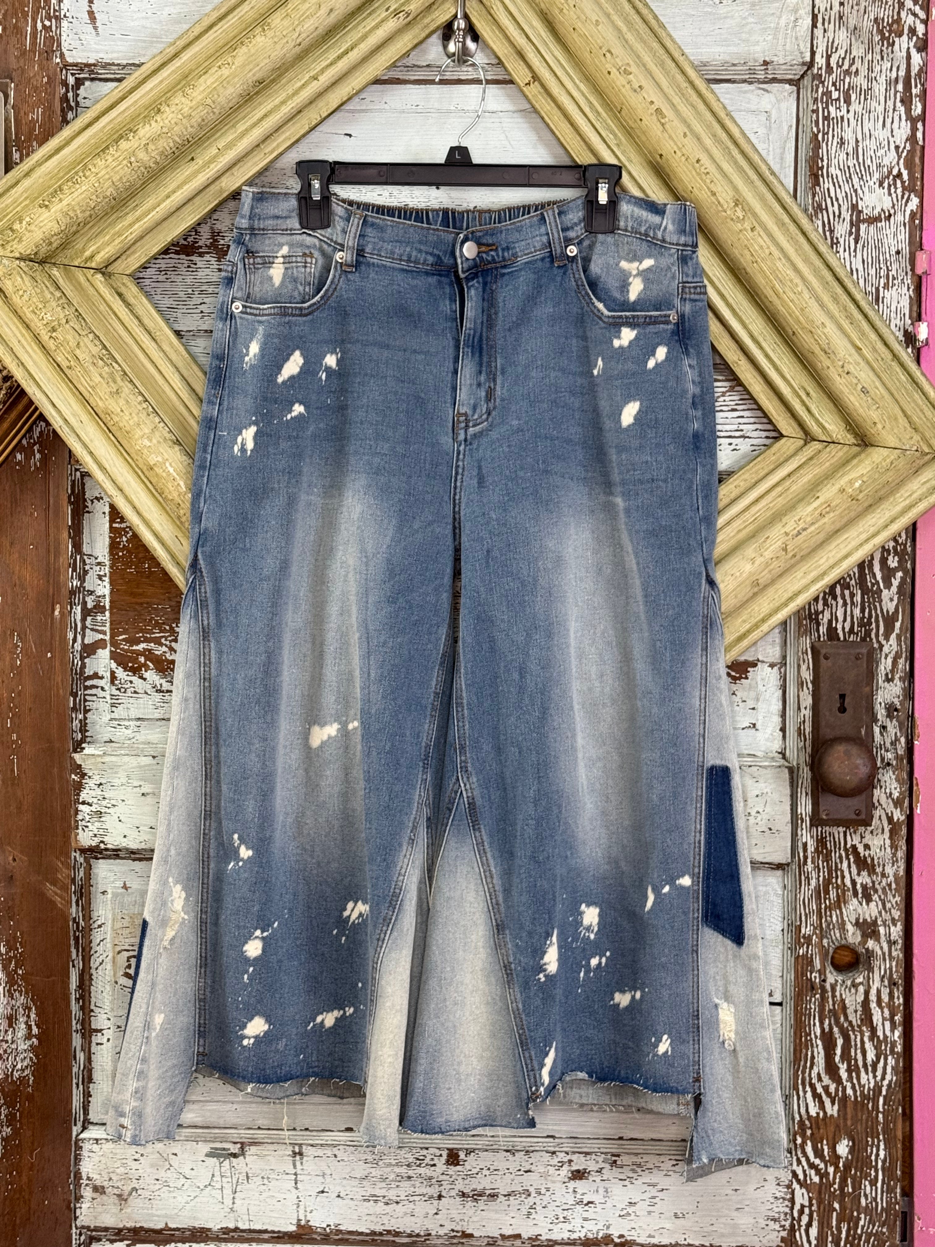 Oli and Hali Washed Cropped Denim Jeans