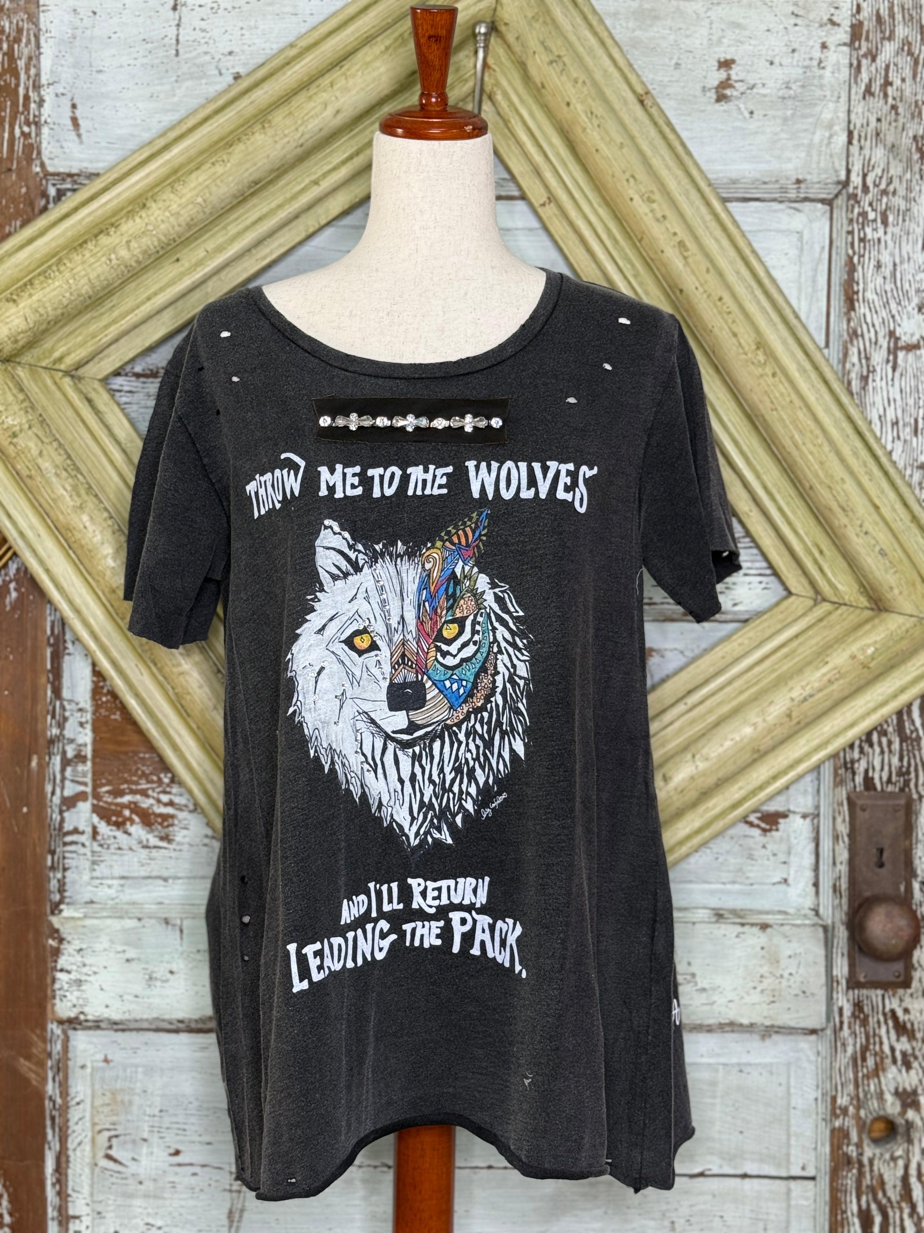 A Rare Bird Throw Me To the Wolfs Graphic Tee