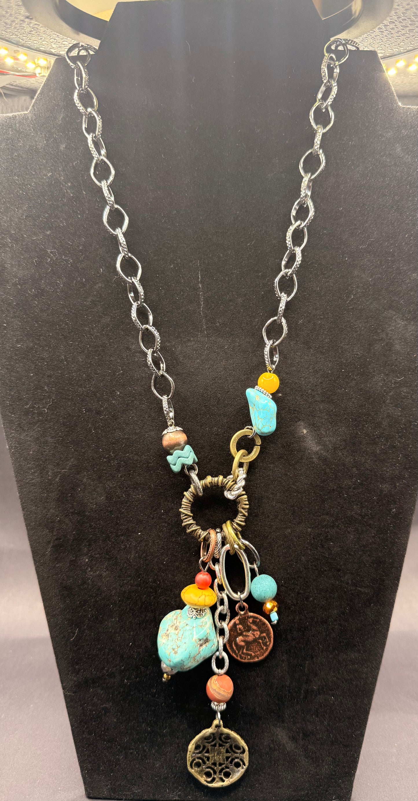Lost and Found Turquoise Charm Necklace