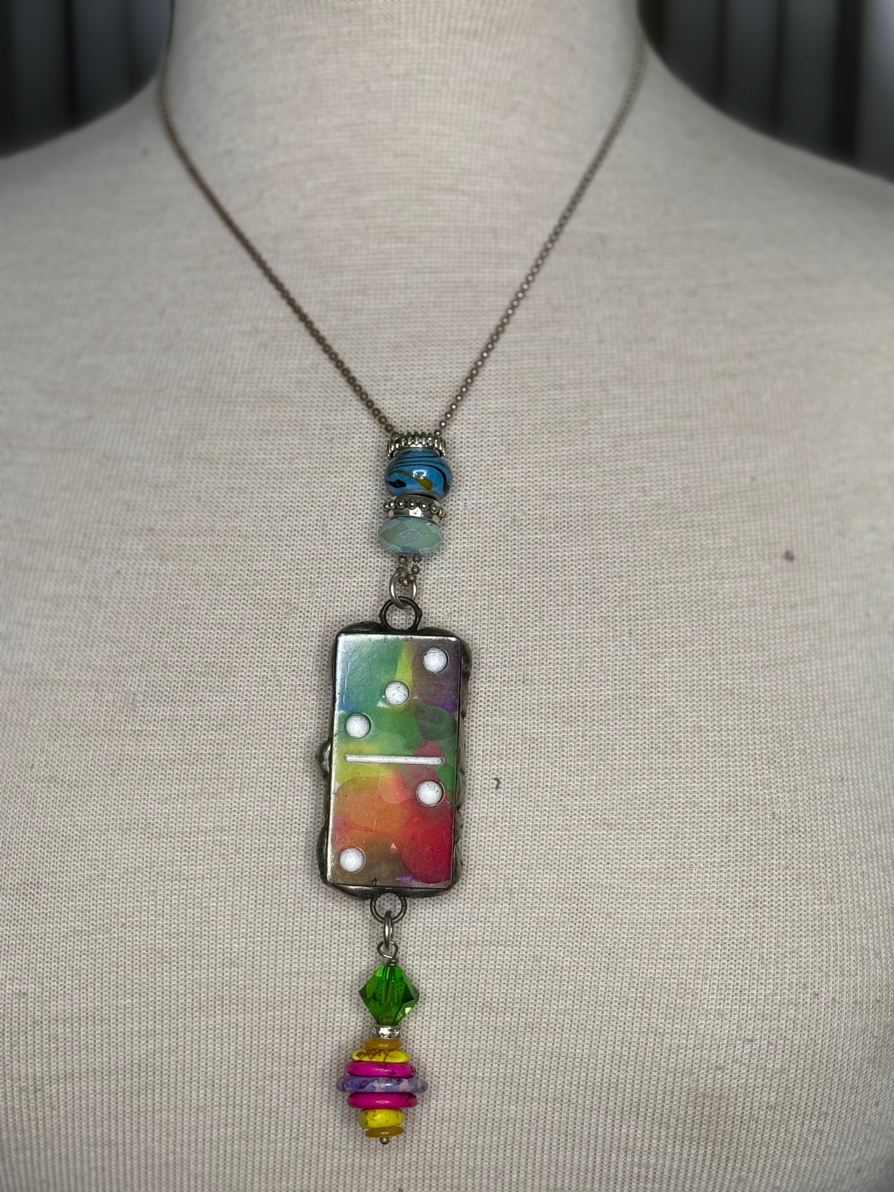 Art By Amy Tiedye Domino Necklace