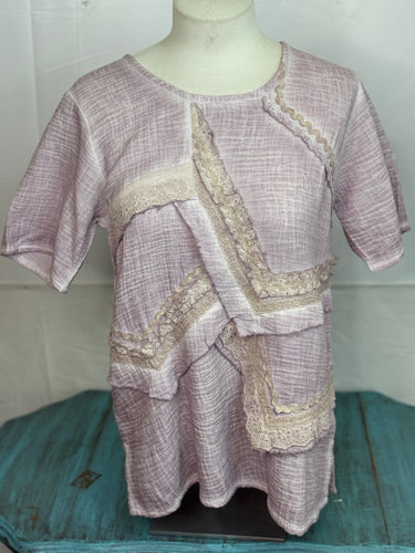 Paper Lace Shiffle and Lace Patches Top
