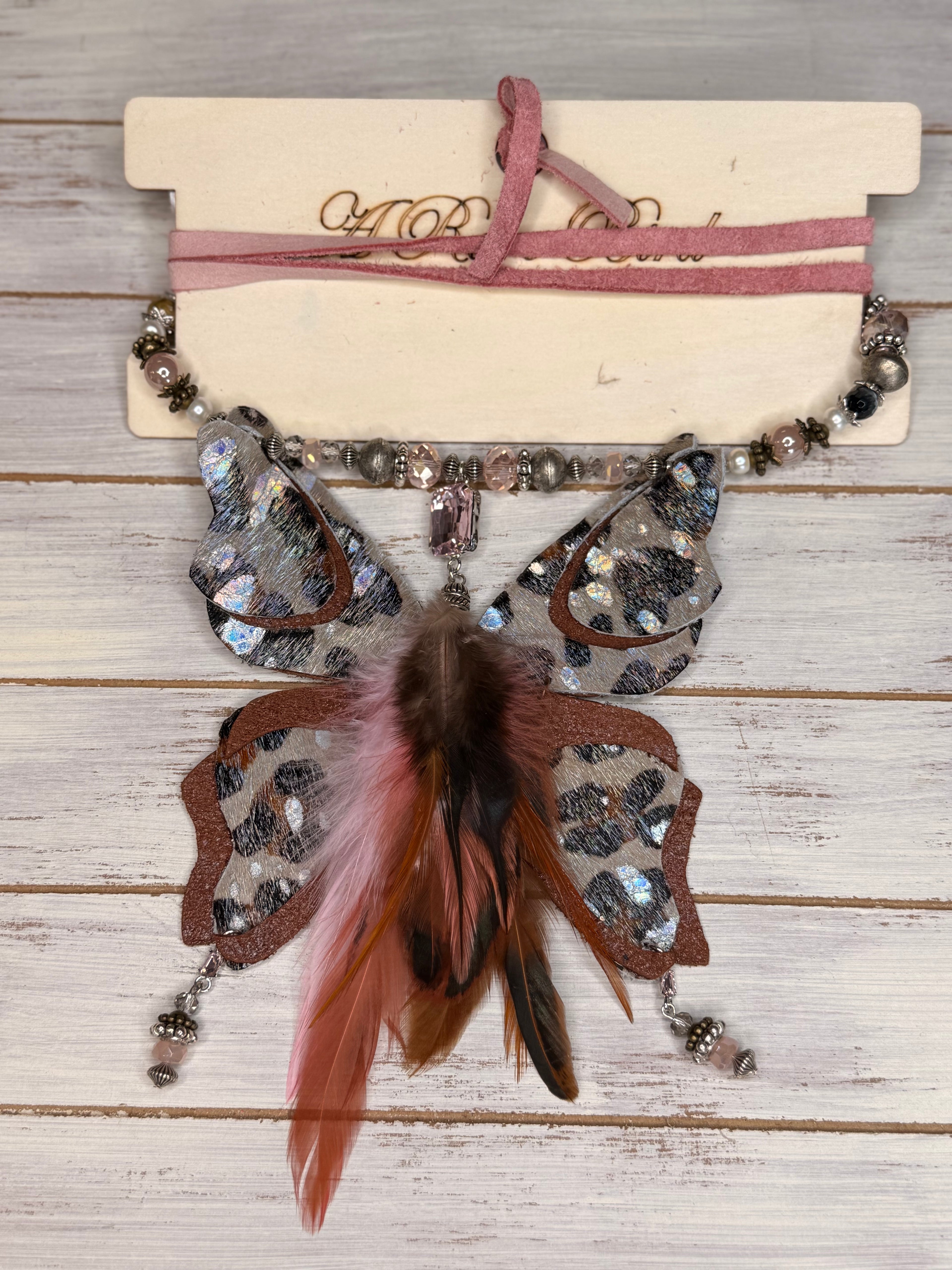 A Rare Bird Pink Butterfly Chocker