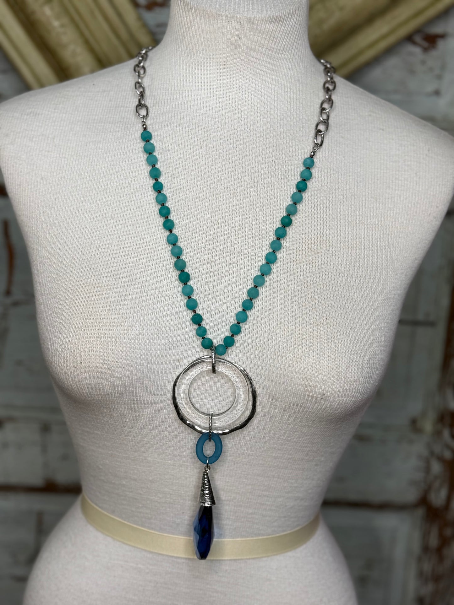 Lost and Found Teal blue stone Necklace