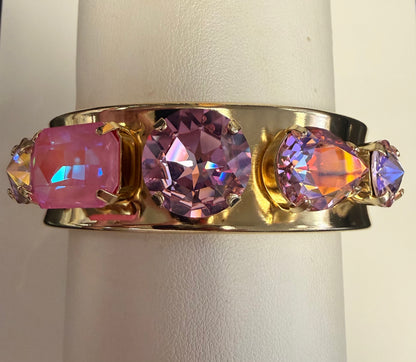 Australian Crystal Slim Cuff Bracelet Set