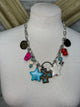 Lost and Found Muli color star cross necklace