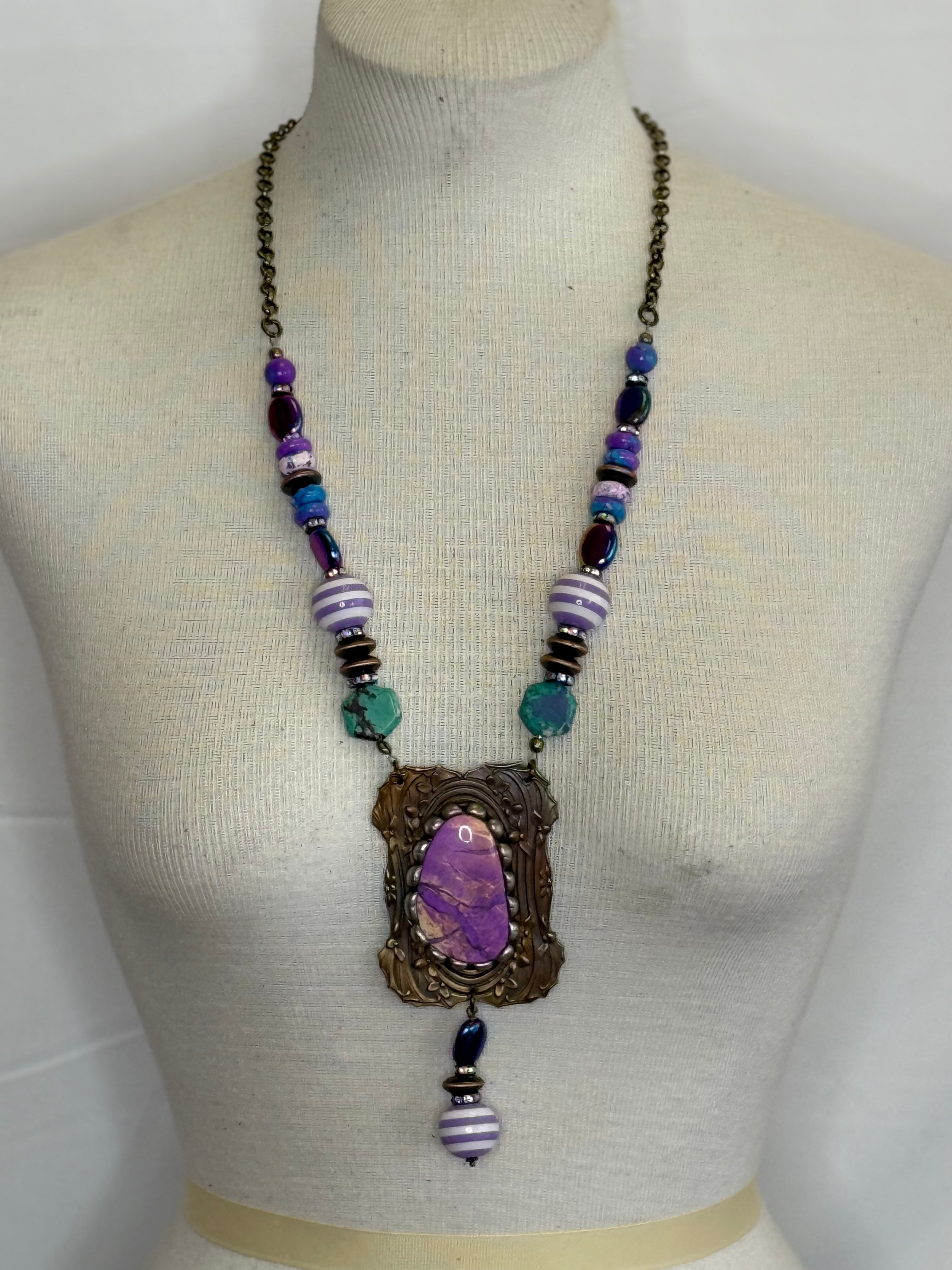 Art By Amy Purple Stone Necklace