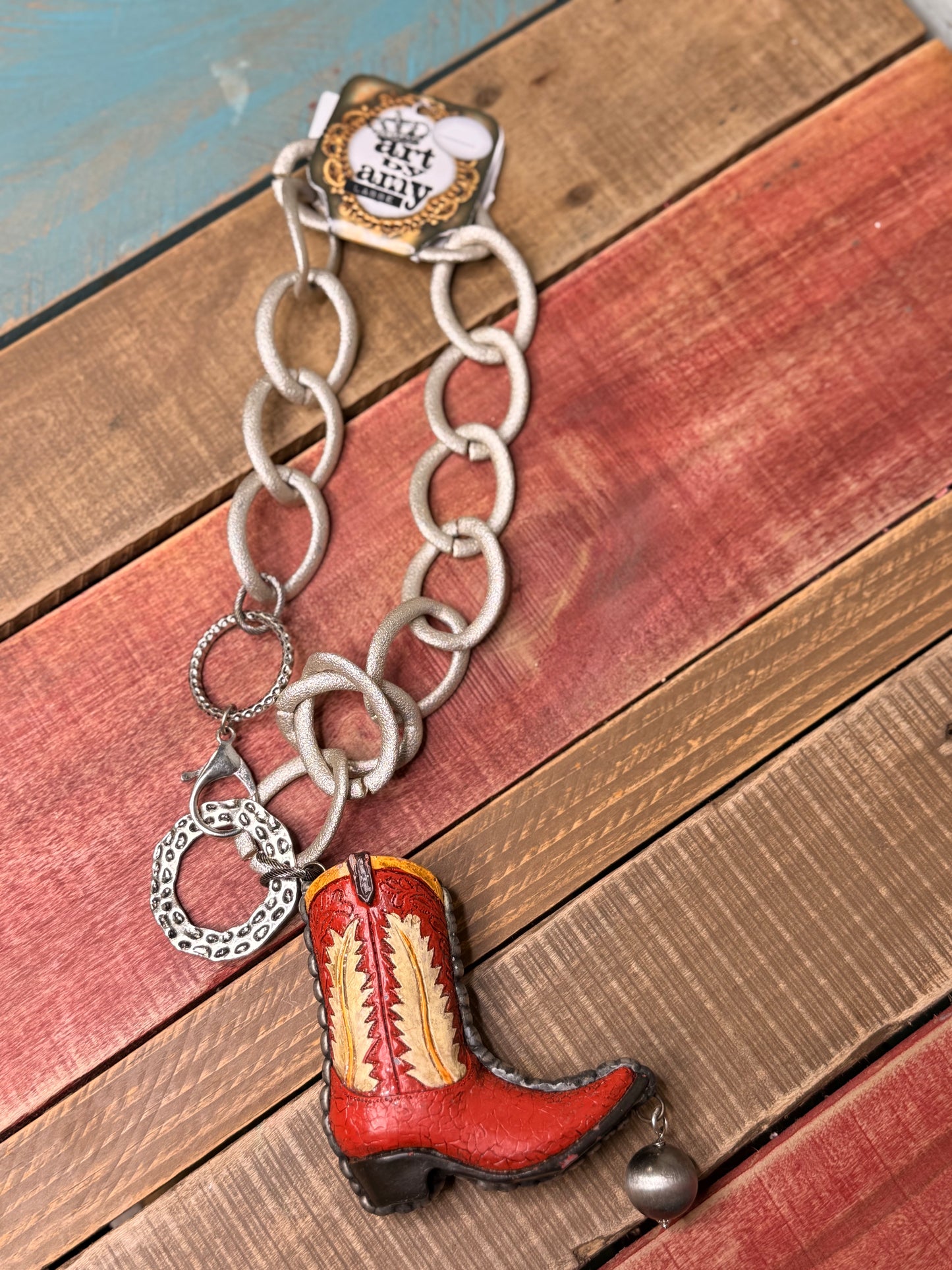 Art By Amy Large Boot Necklace