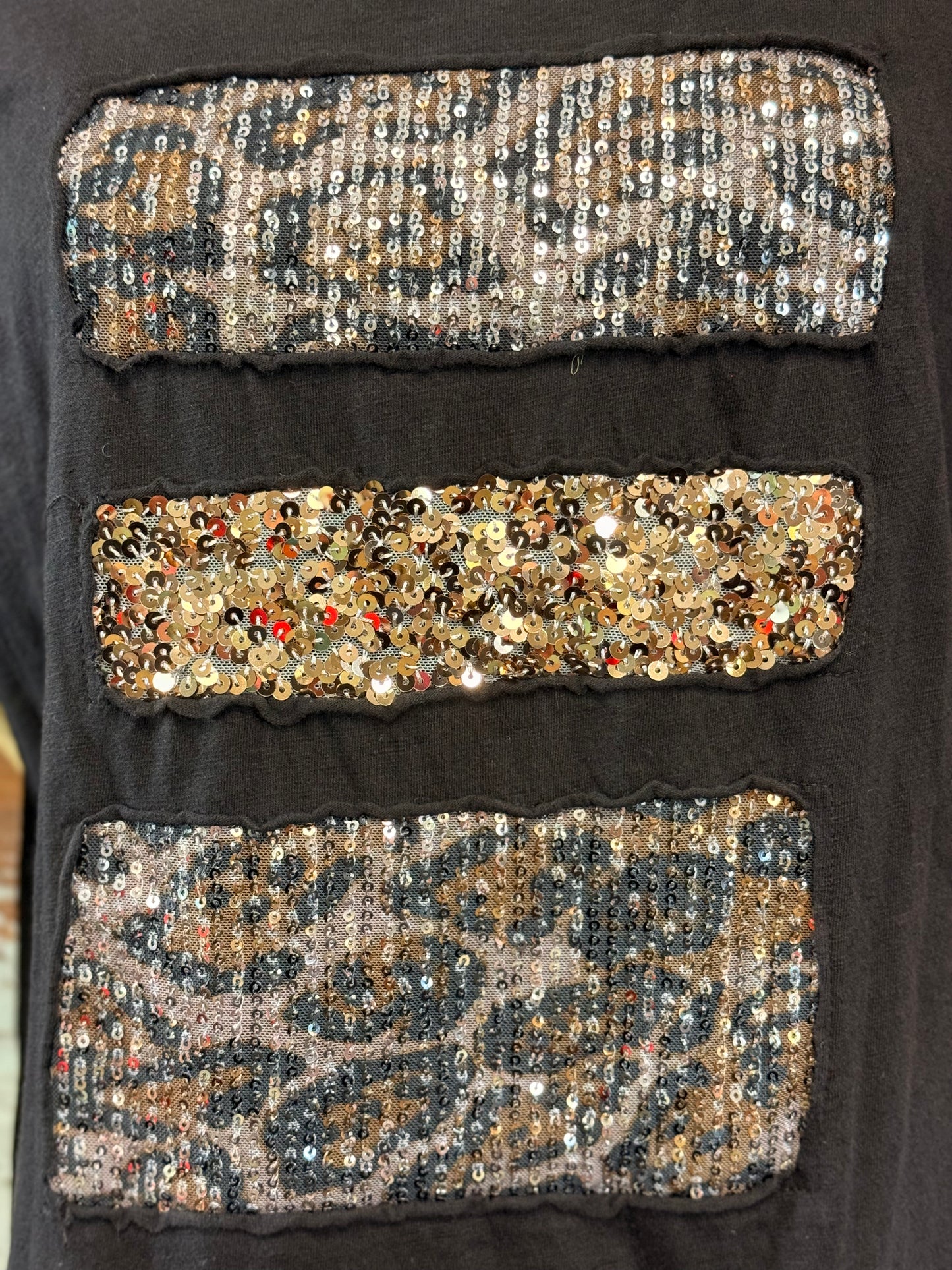 Made In Italy Black Sequin top