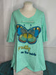 A Rare Bird  Blue Butterfly Graphic Tee