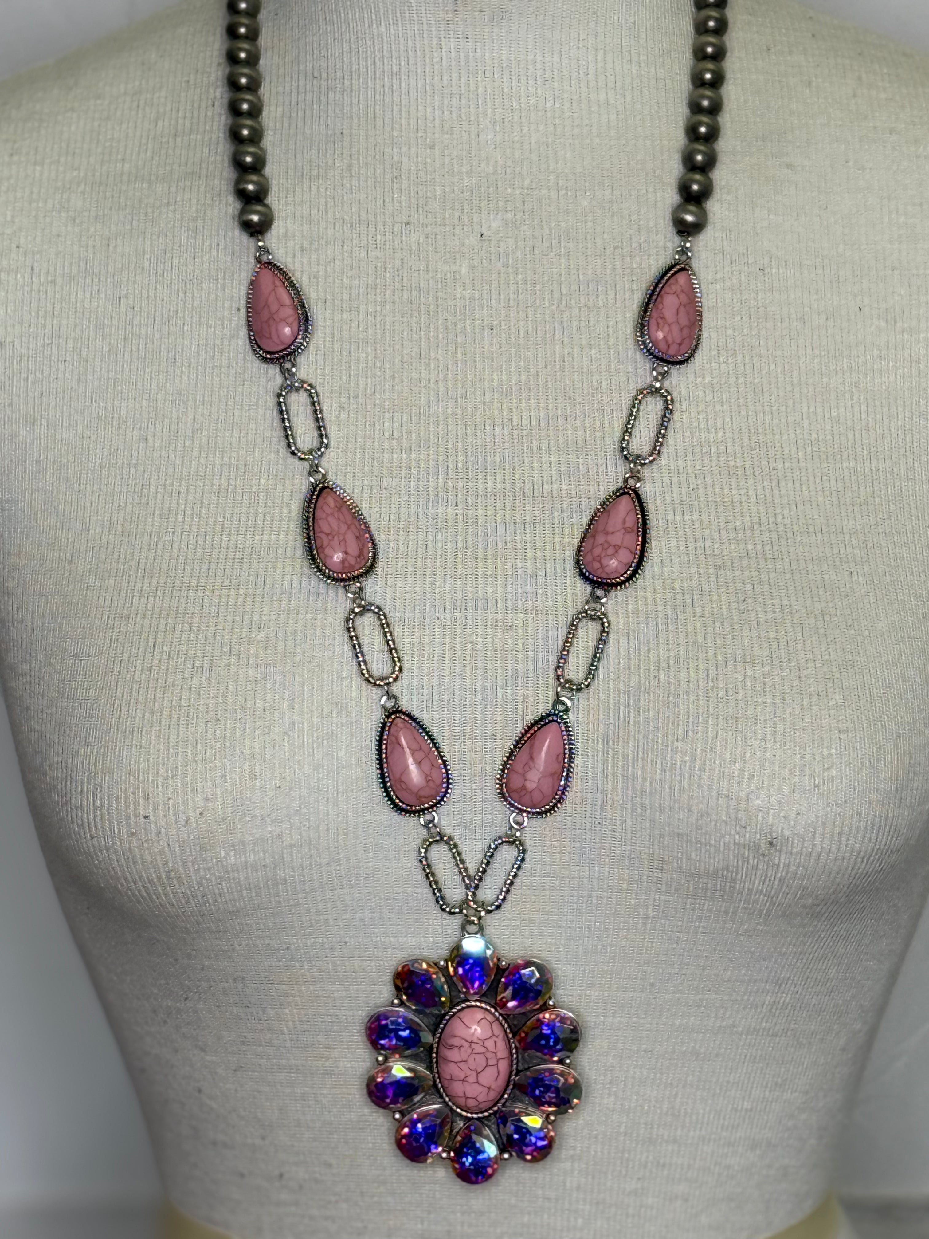Emma Lite Pink Bling Necklace