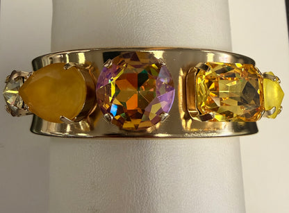 Australian Crystal Slim Cuff Bracelet Set