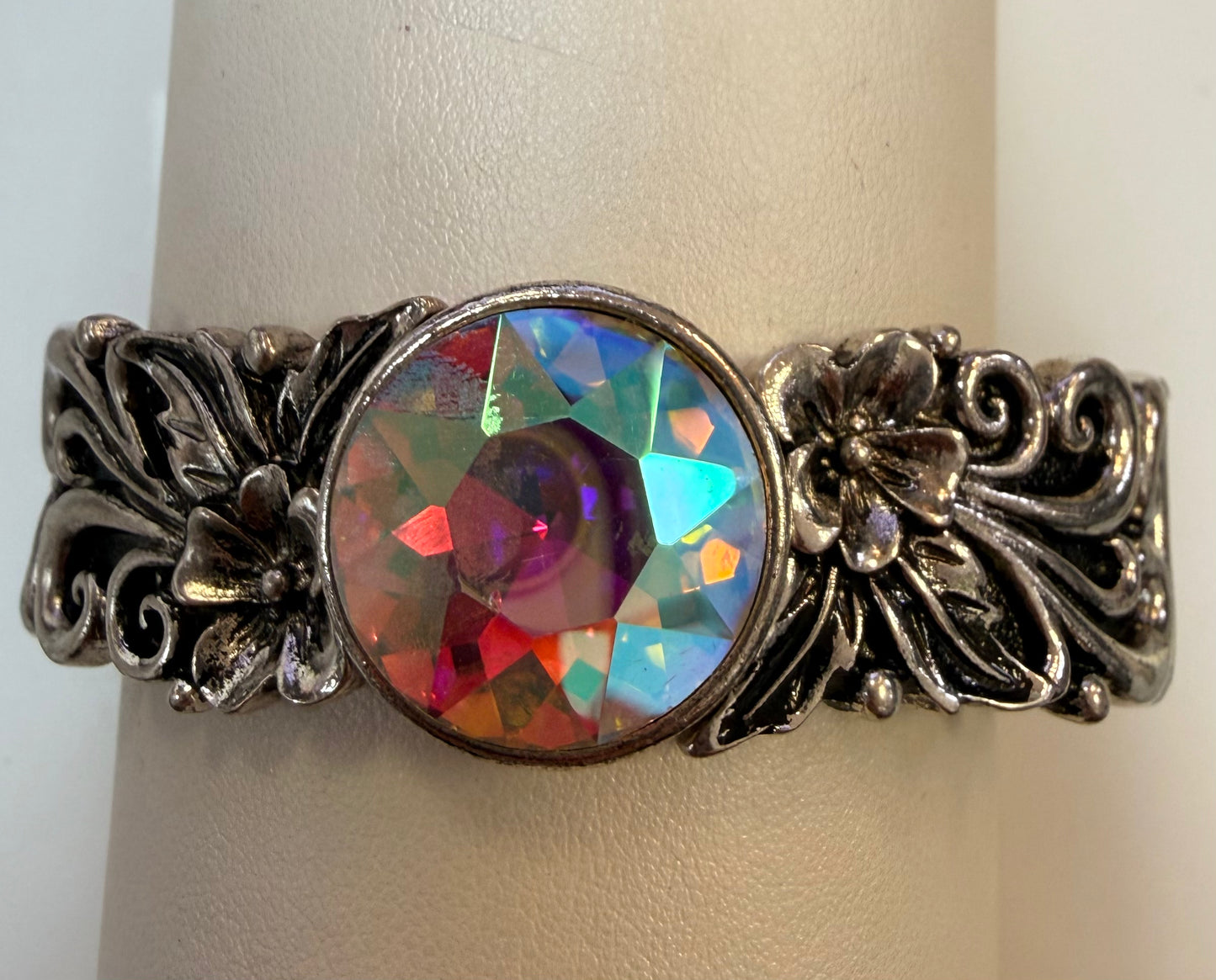 Alice  Silver AB Stone Stretch Bracelet