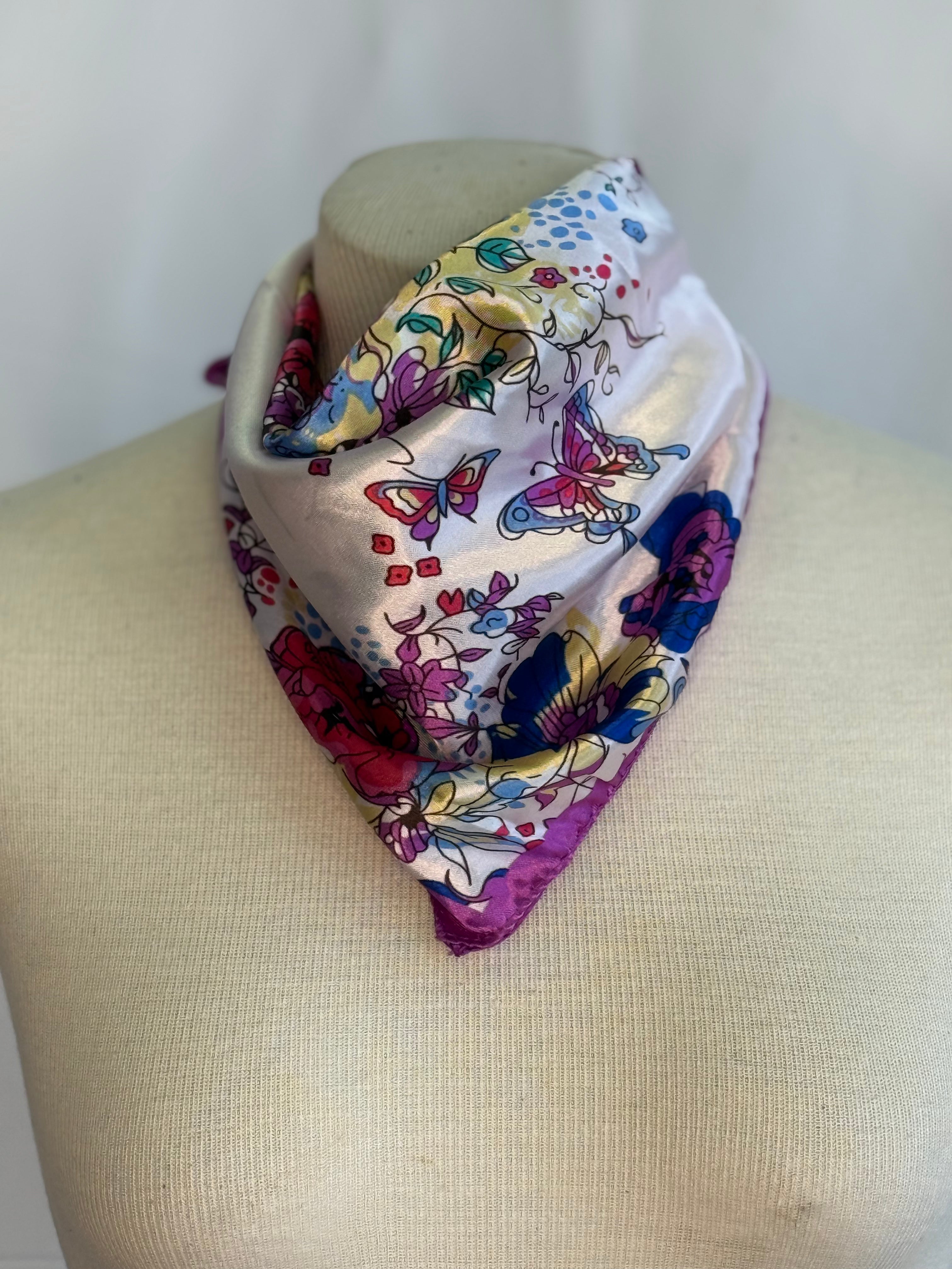 Purple Cream Butterfly Wild Rag
