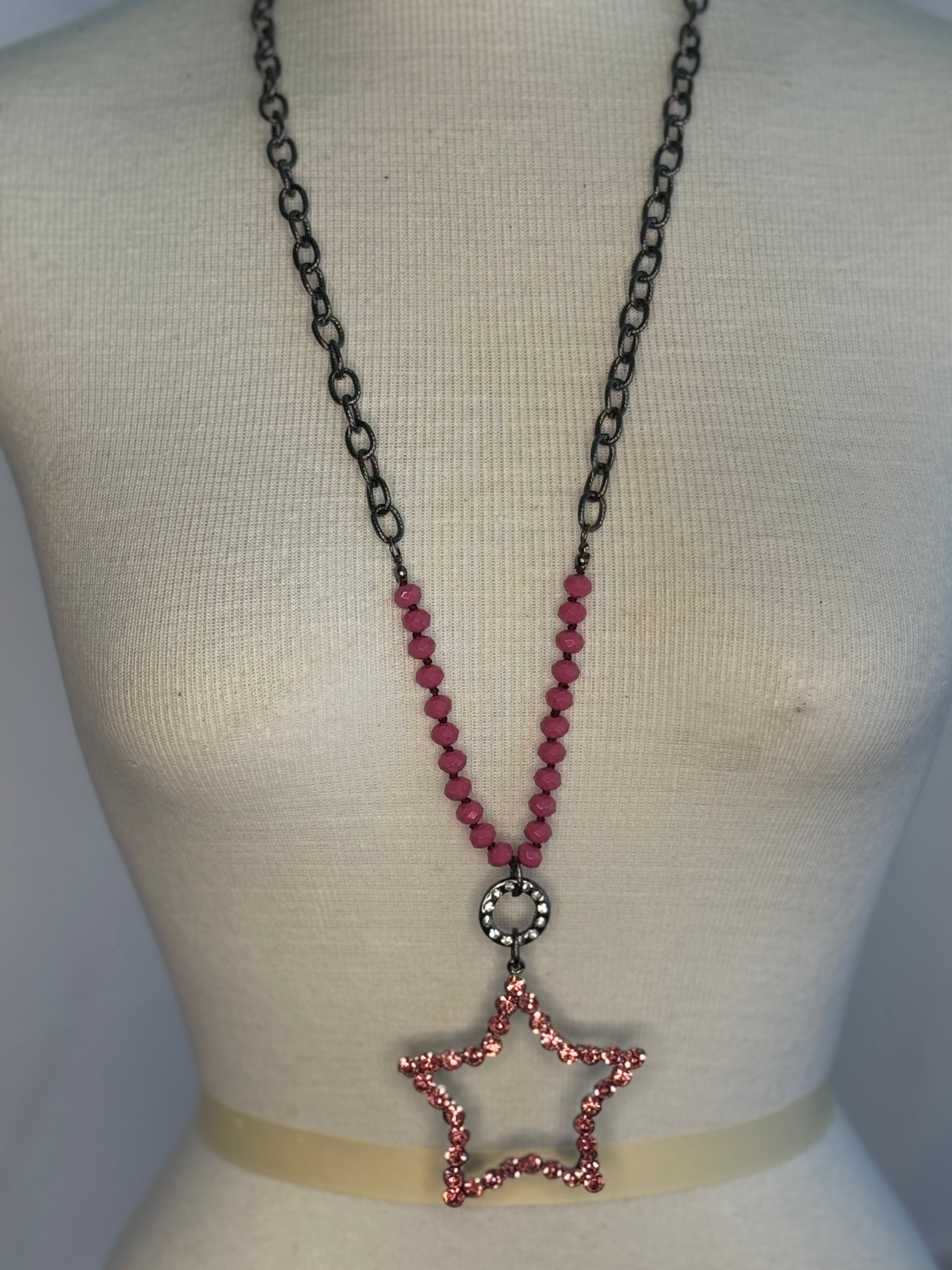 Lost and Found Pink Star Necklace