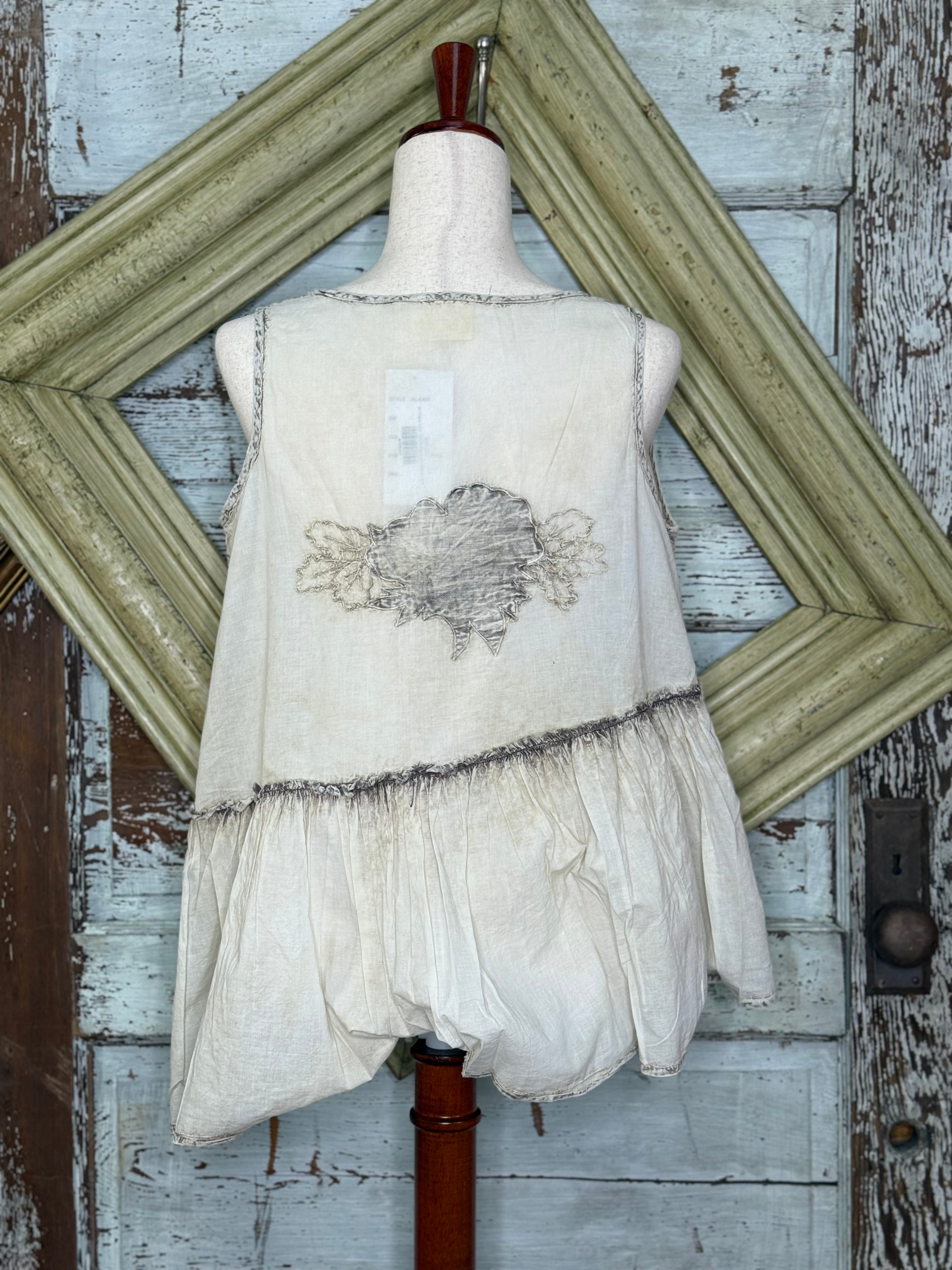Paper Lace Tea Washed Embordered Tank