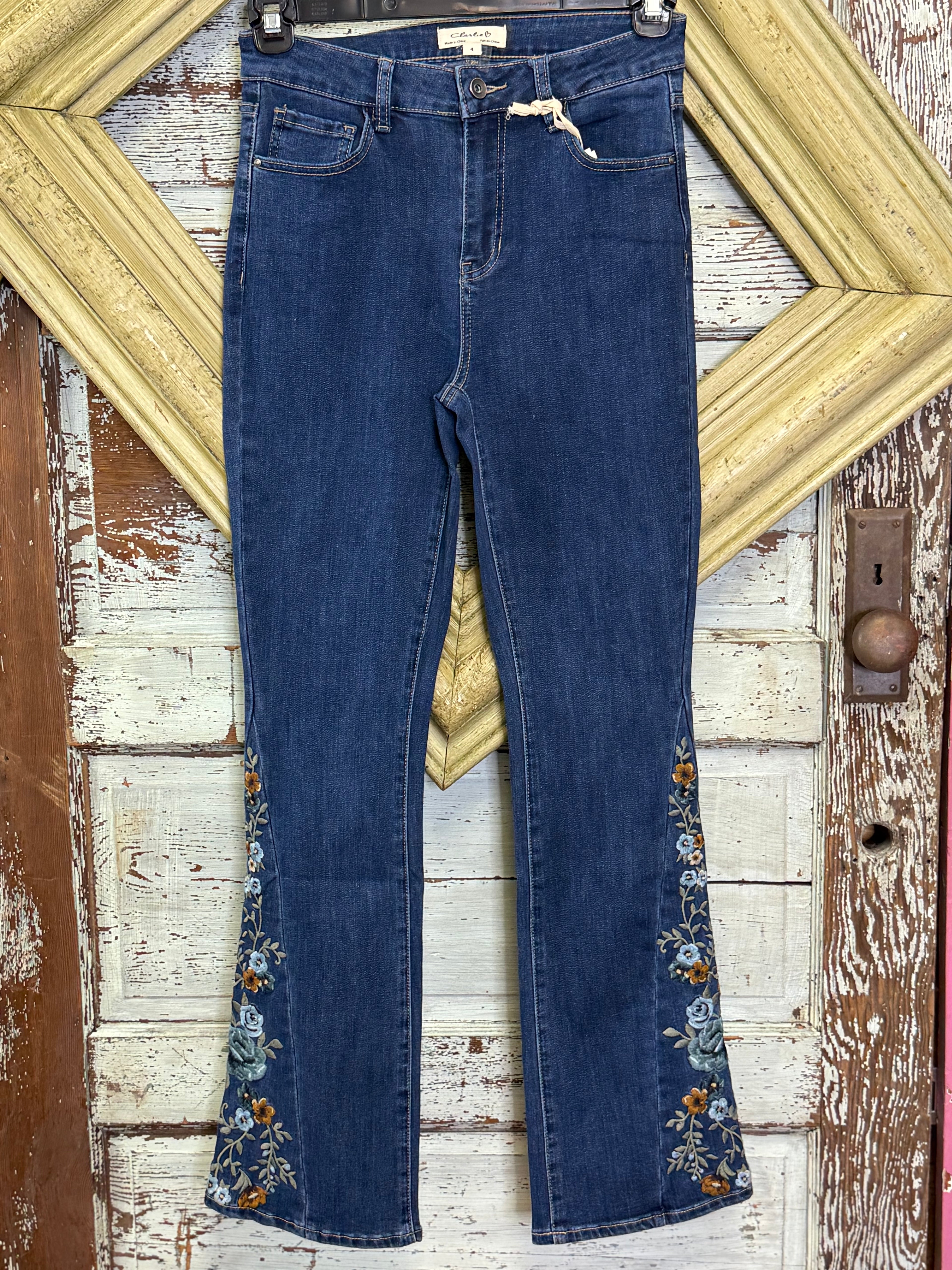 Charlie B BootCut jeans Emboroidered Side Inserts