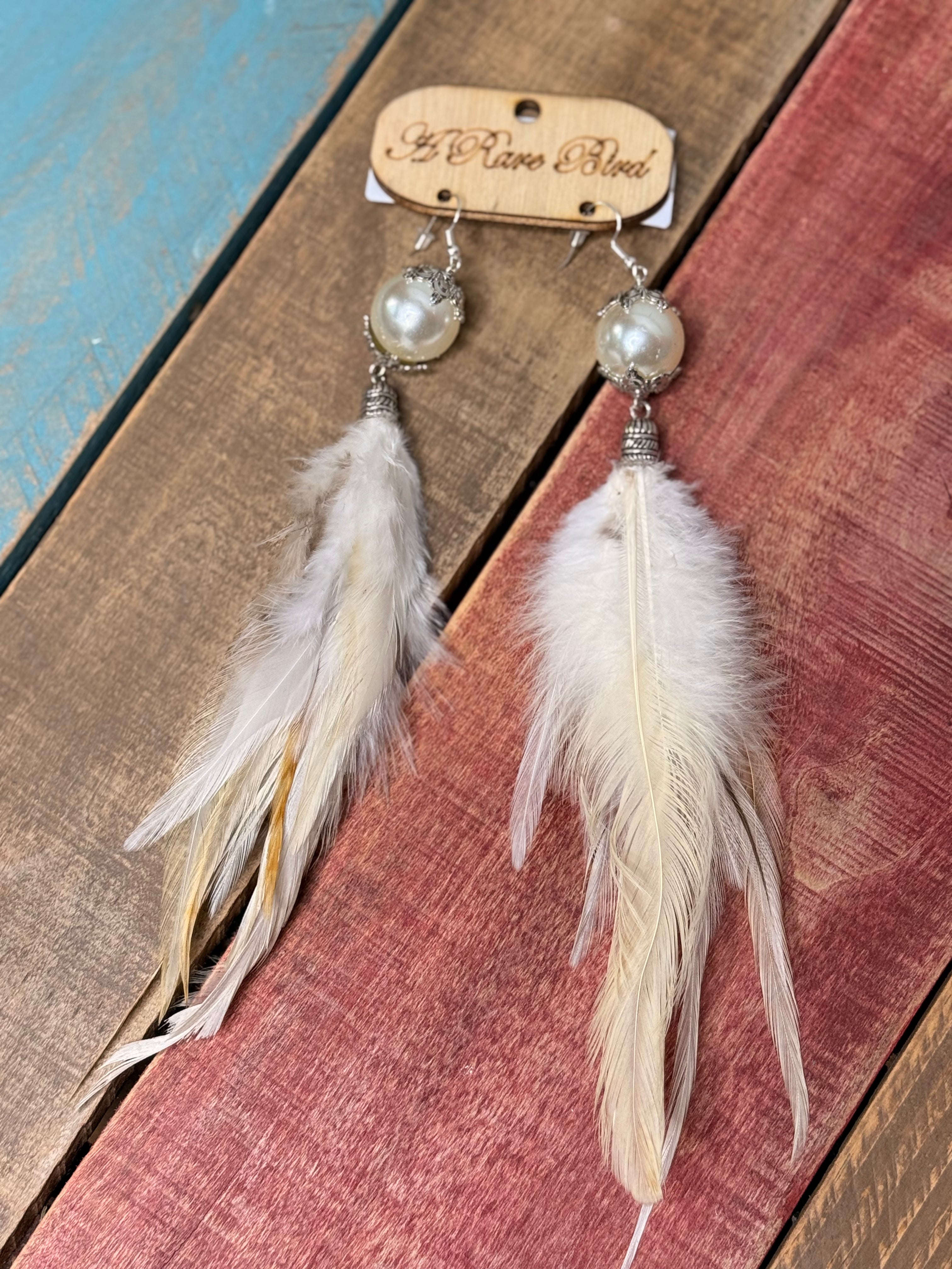 A Rare Bird White Pearl Earrings