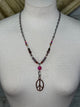 Lost and Found Pink purple peace necklace