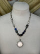 Lost and found blue coin necklace