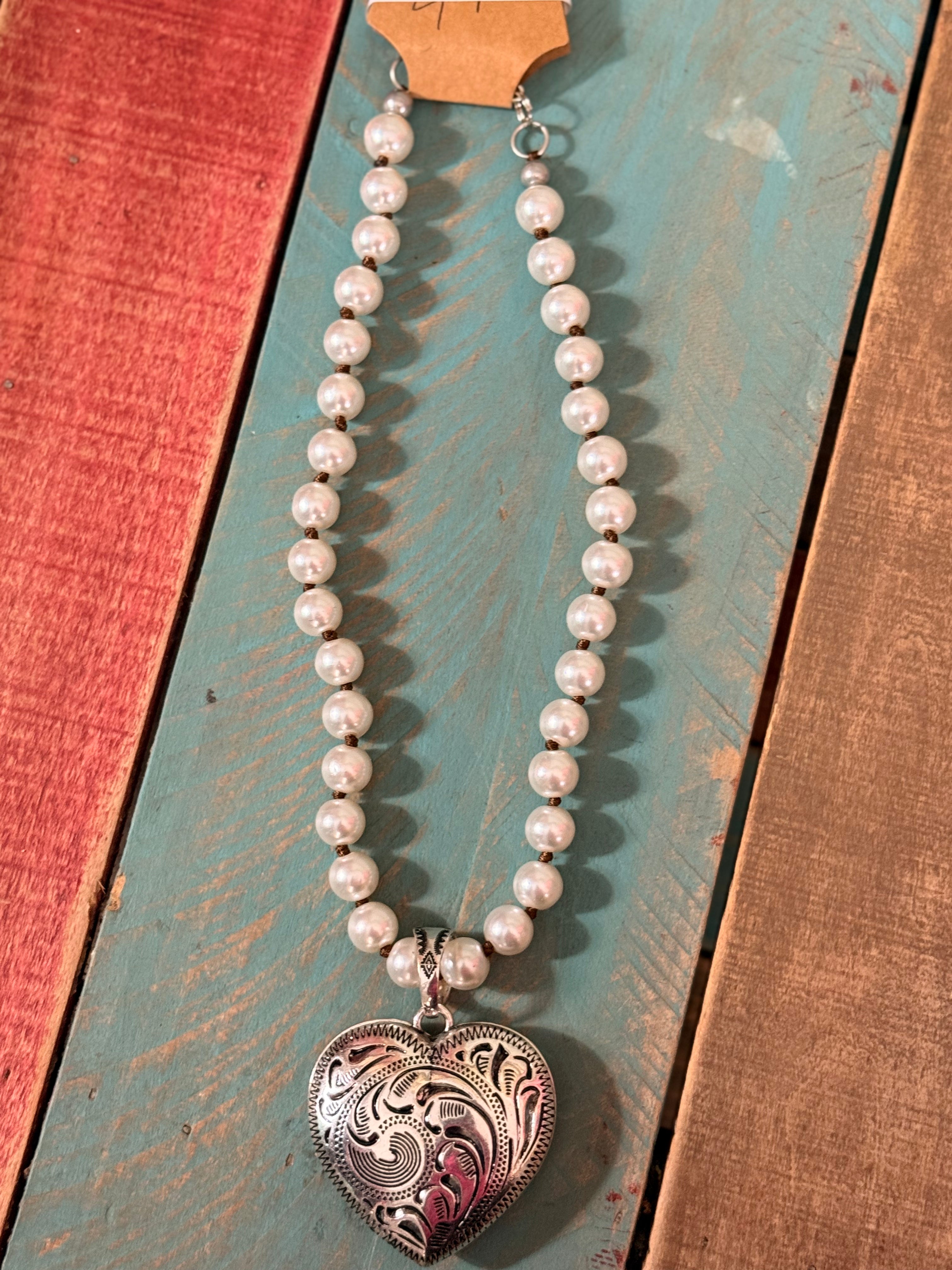 Pearl Heart Necklace