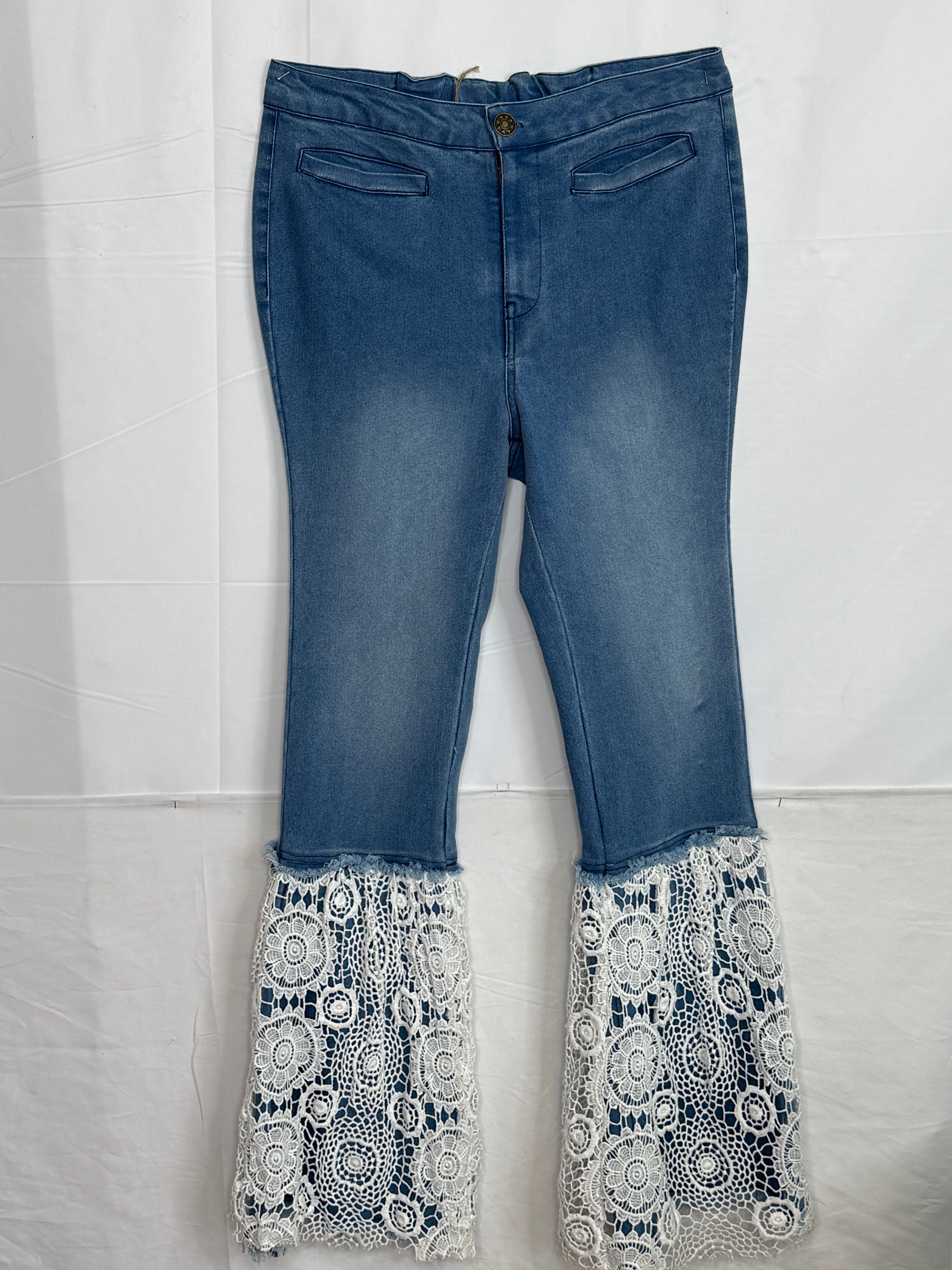 A rare bird denim lace jeans