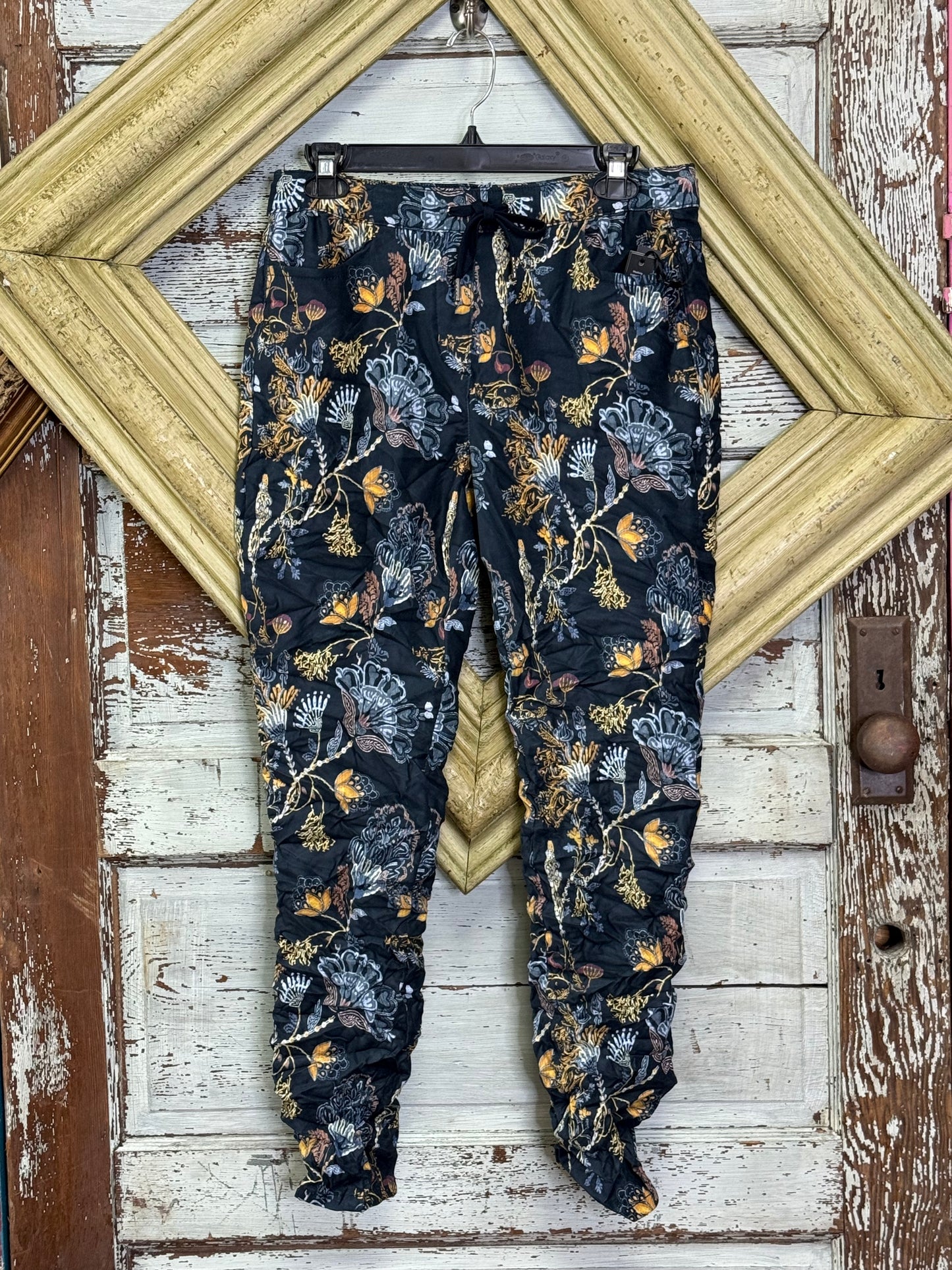 Charlie B Crinkle Sude Pull On Joggers Pants