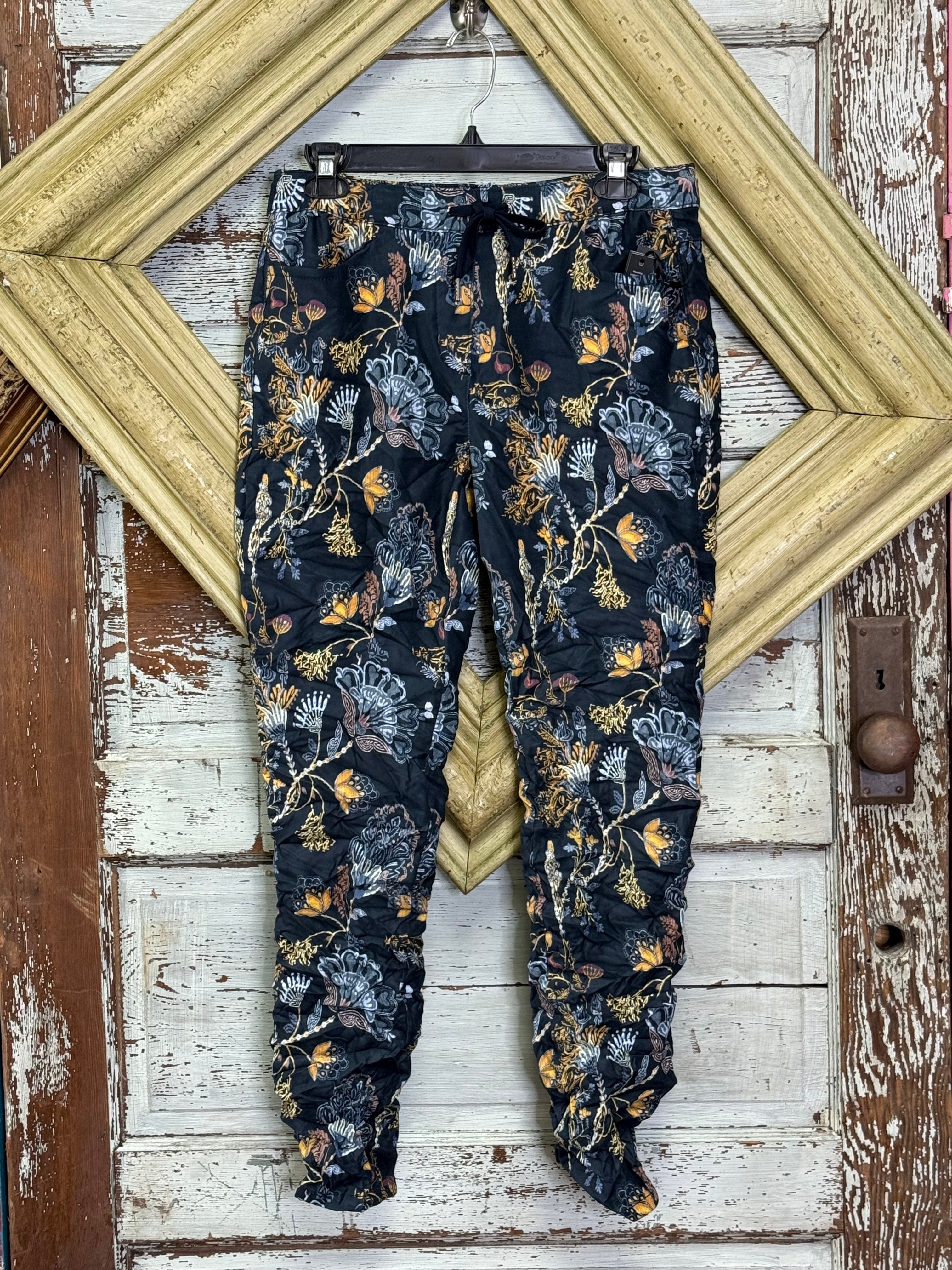 Charlie B Crinkle Sude Pull On Joggers Pants