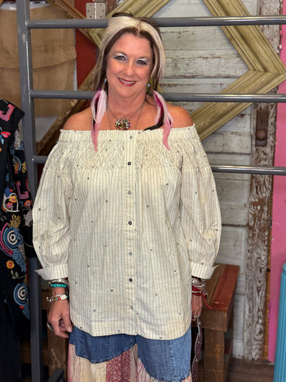 A Rare Bird Smocked Top