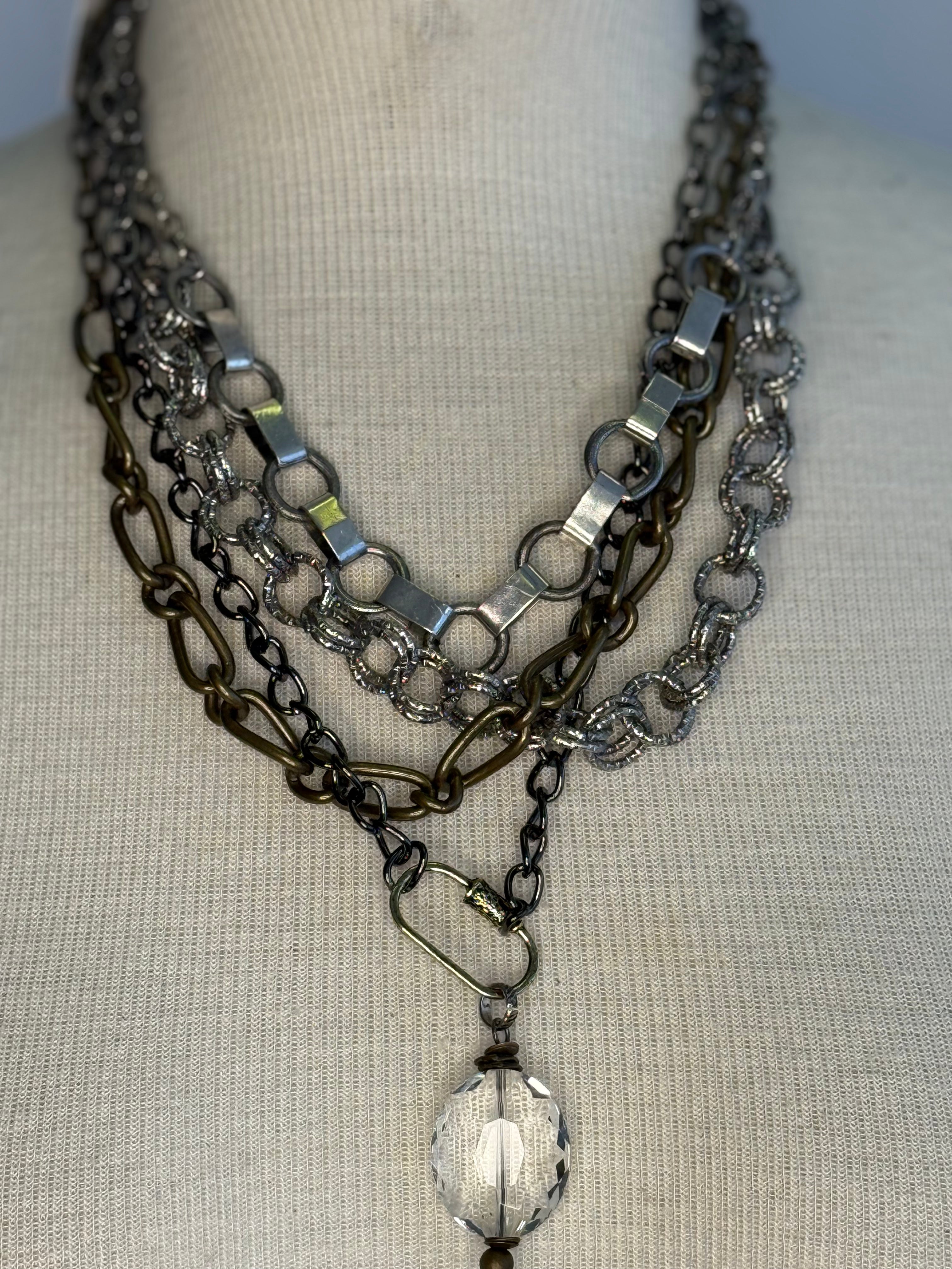 Lost and Found Crystal Bronze Necklace