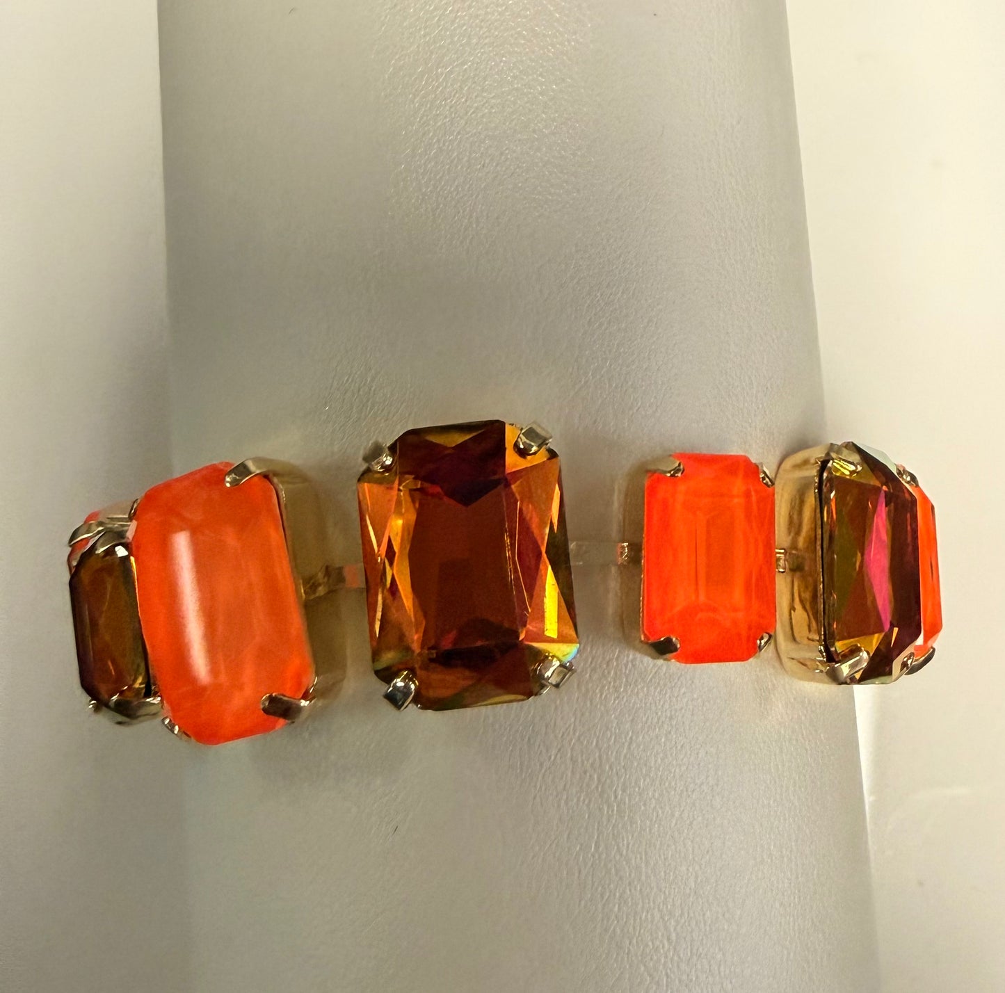 Chunky 2-Tone Orange Australian Crystal Bracelet