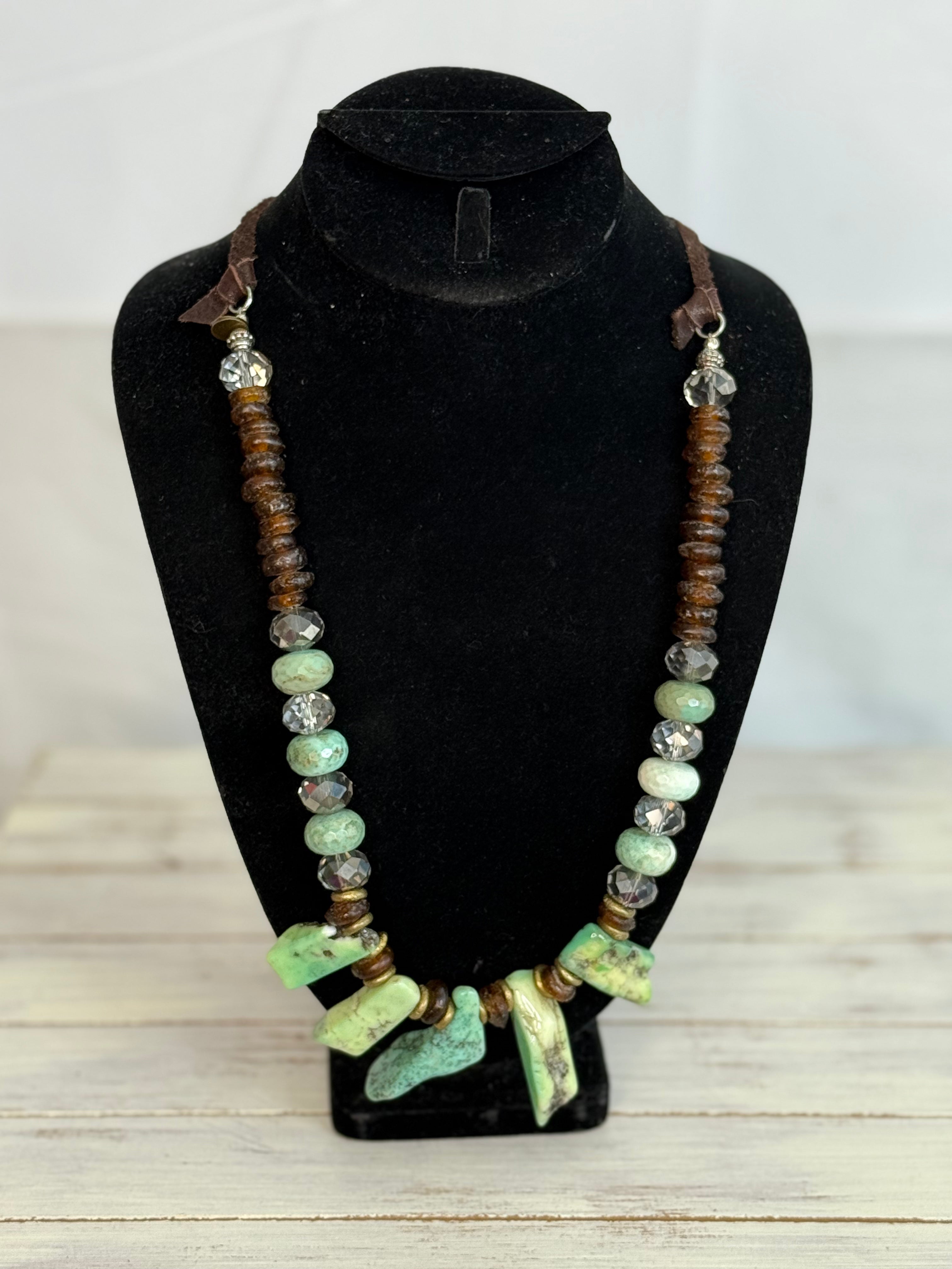 A Rare Bird Brown and turq Necklace