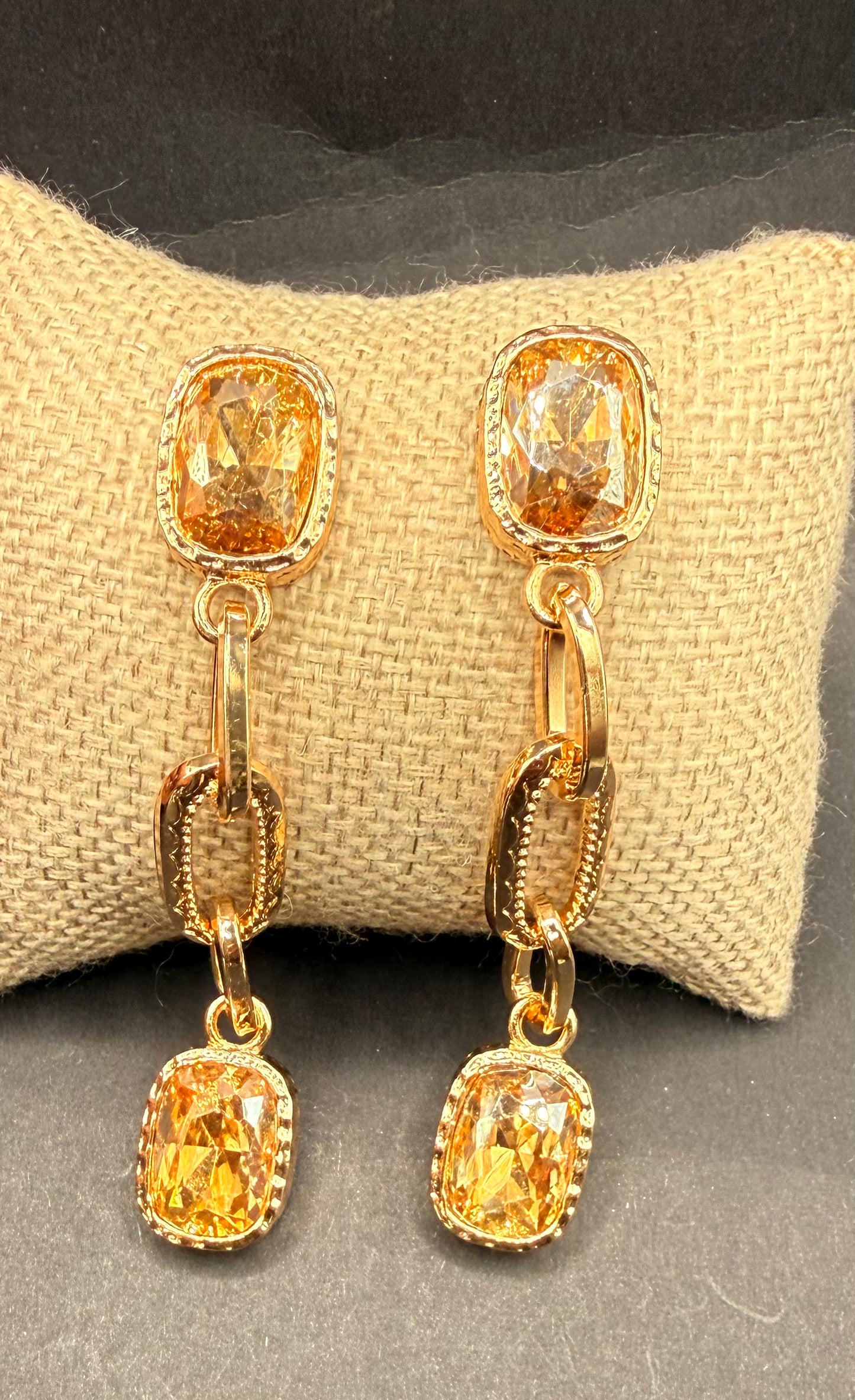 Crystal & Silver Dangling Earrings