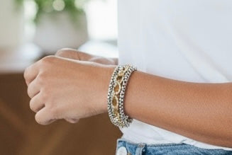 Multi Strand Mixed Metal Bracelet