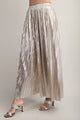 Pleated Wide Leg Metallic Pants