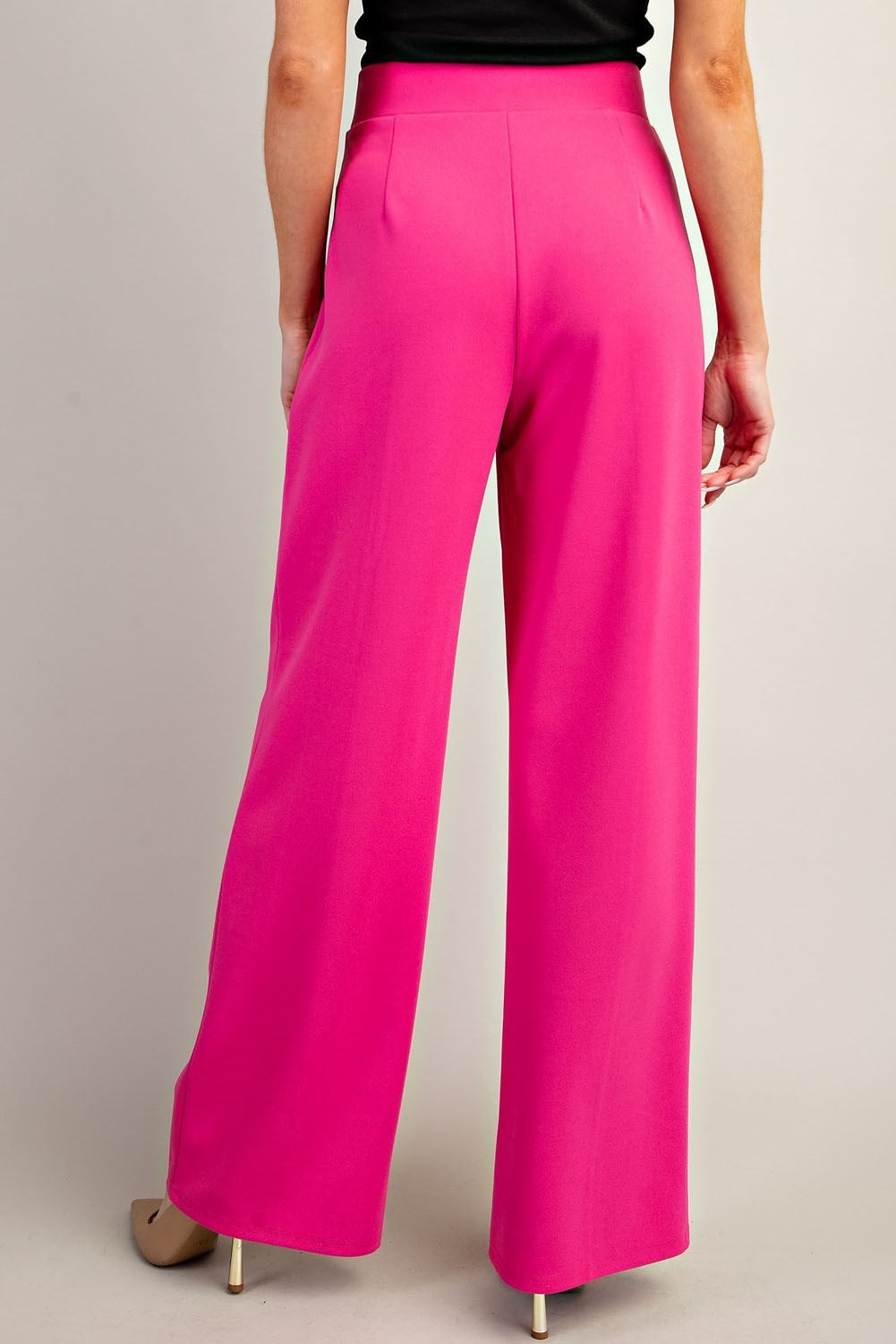 Hot Pink High Waist Wide Leg Pants