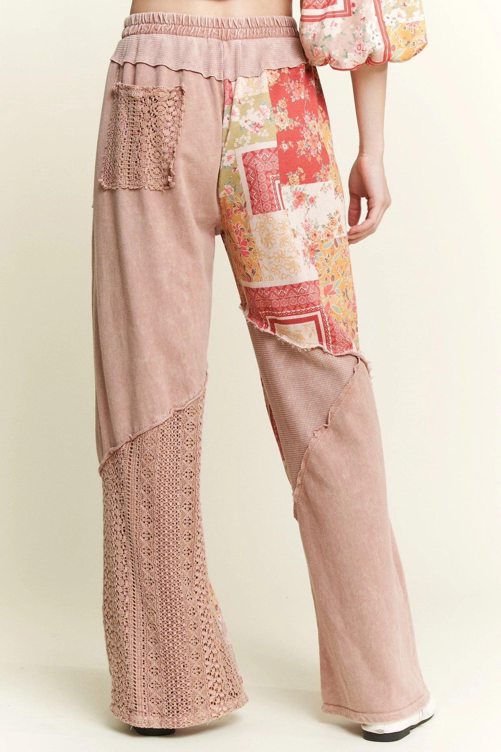 JHer MineralWash Floral Bandana Lace Pants