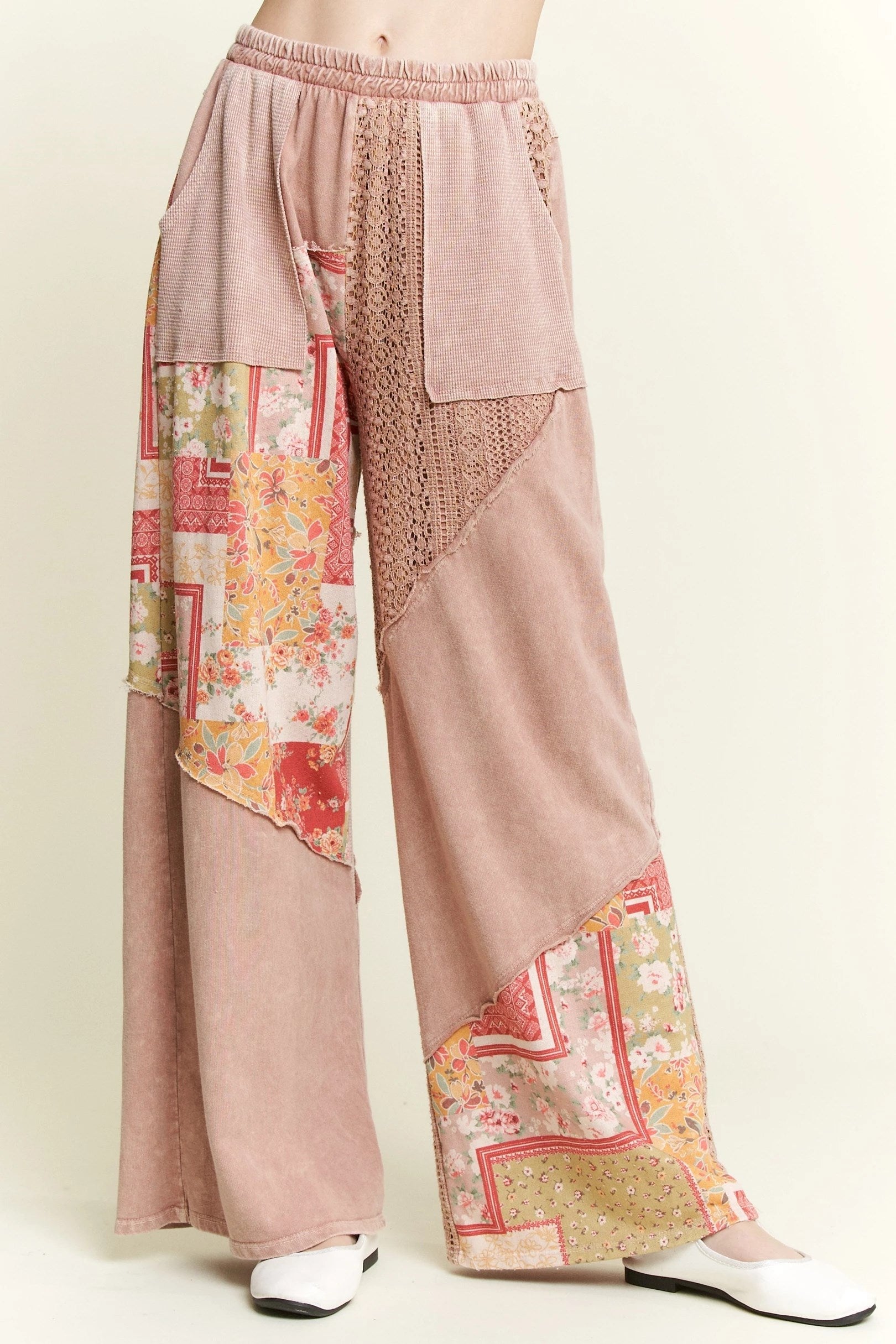 JHer MineralWash Floral Bandana Lace Pants