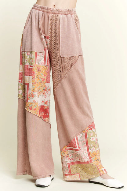 JHer MineralWash Floral Bandana Lace Pants