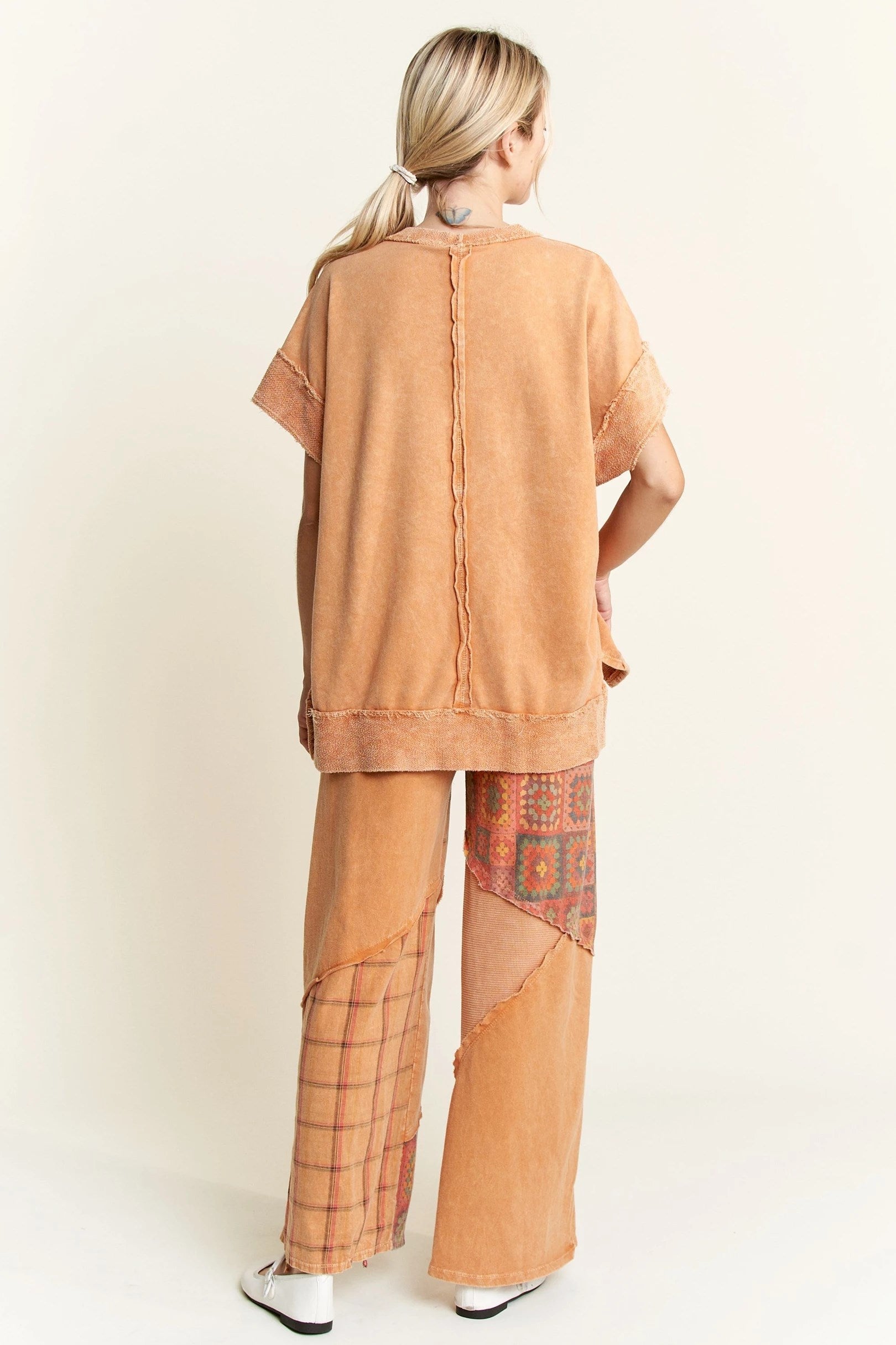 JHer Mineral butterscotch Wash Contrast Patch WideLeg Pant