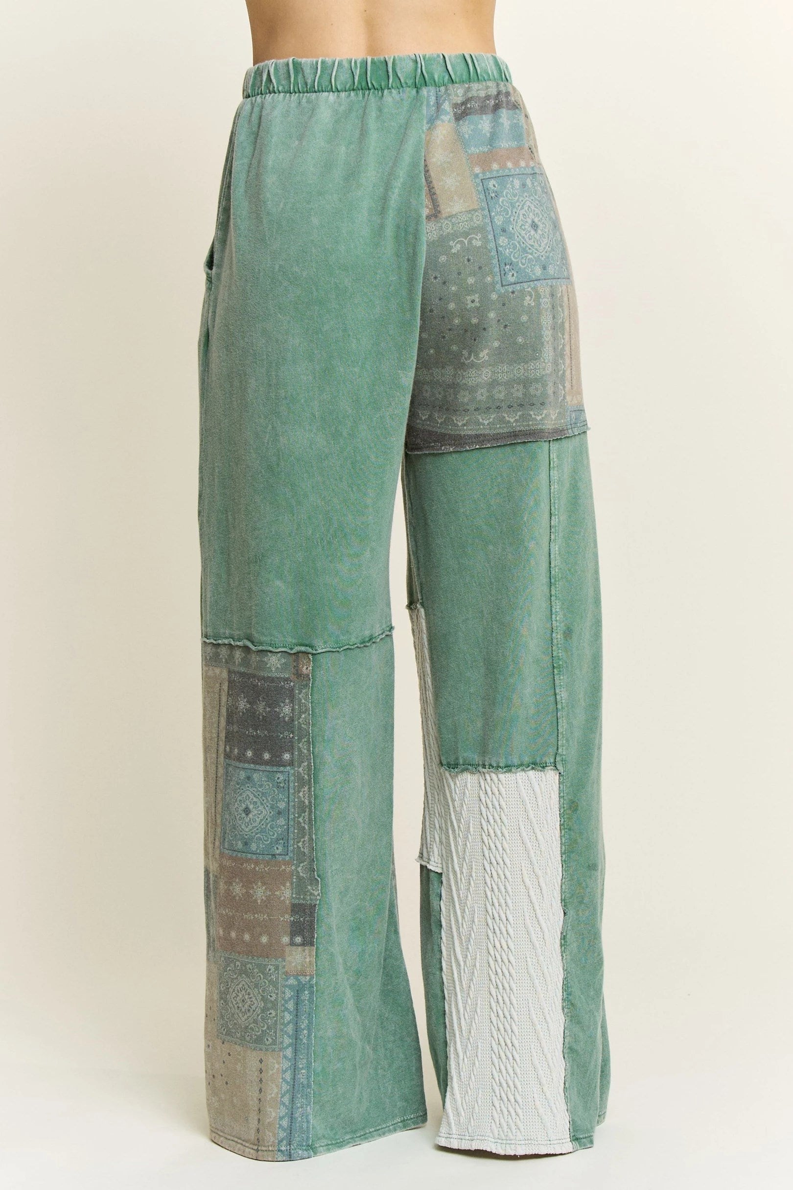 Jher Mineral Washed Bandana Patchwork + Sweater Pants